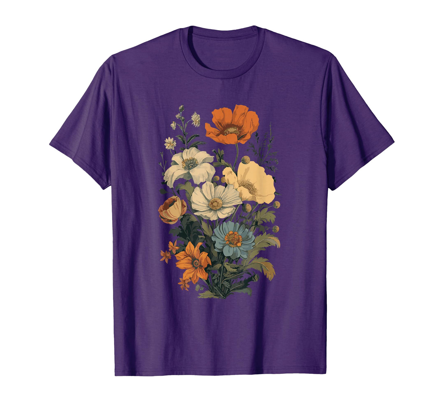 Vintage Flowers Floral Pressed Flower T-Shirt