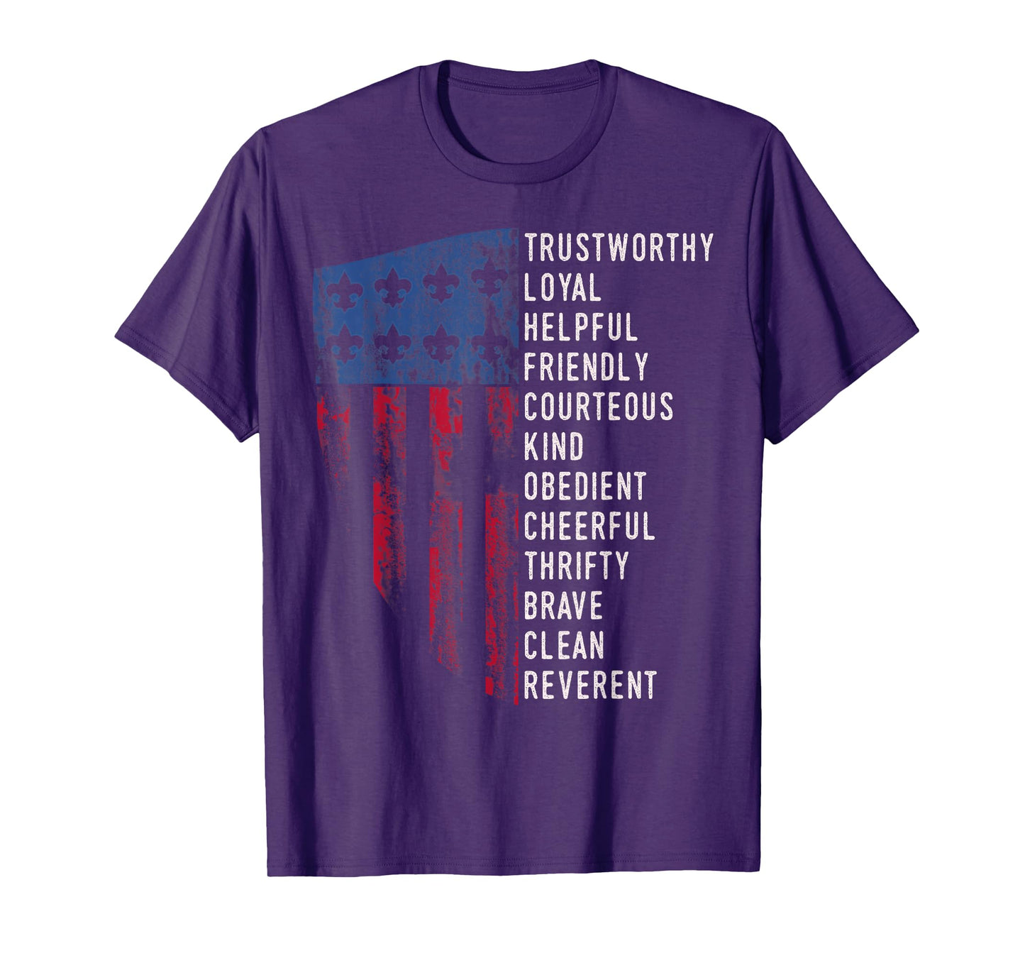 Vintage Scouting Gift | US America Flag Scouting Law T-Shirt