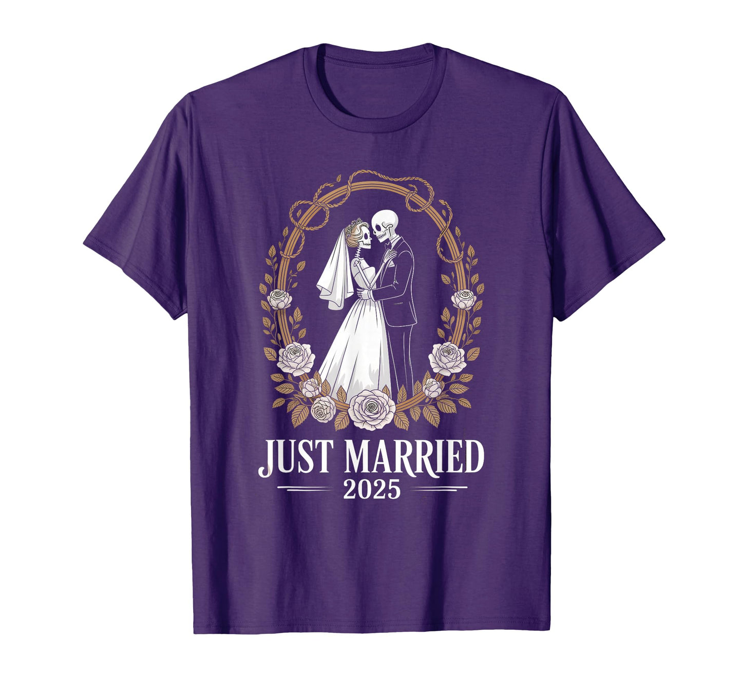 Halloween Couples 2025 Just Married Halloween Wedding T-Shirt