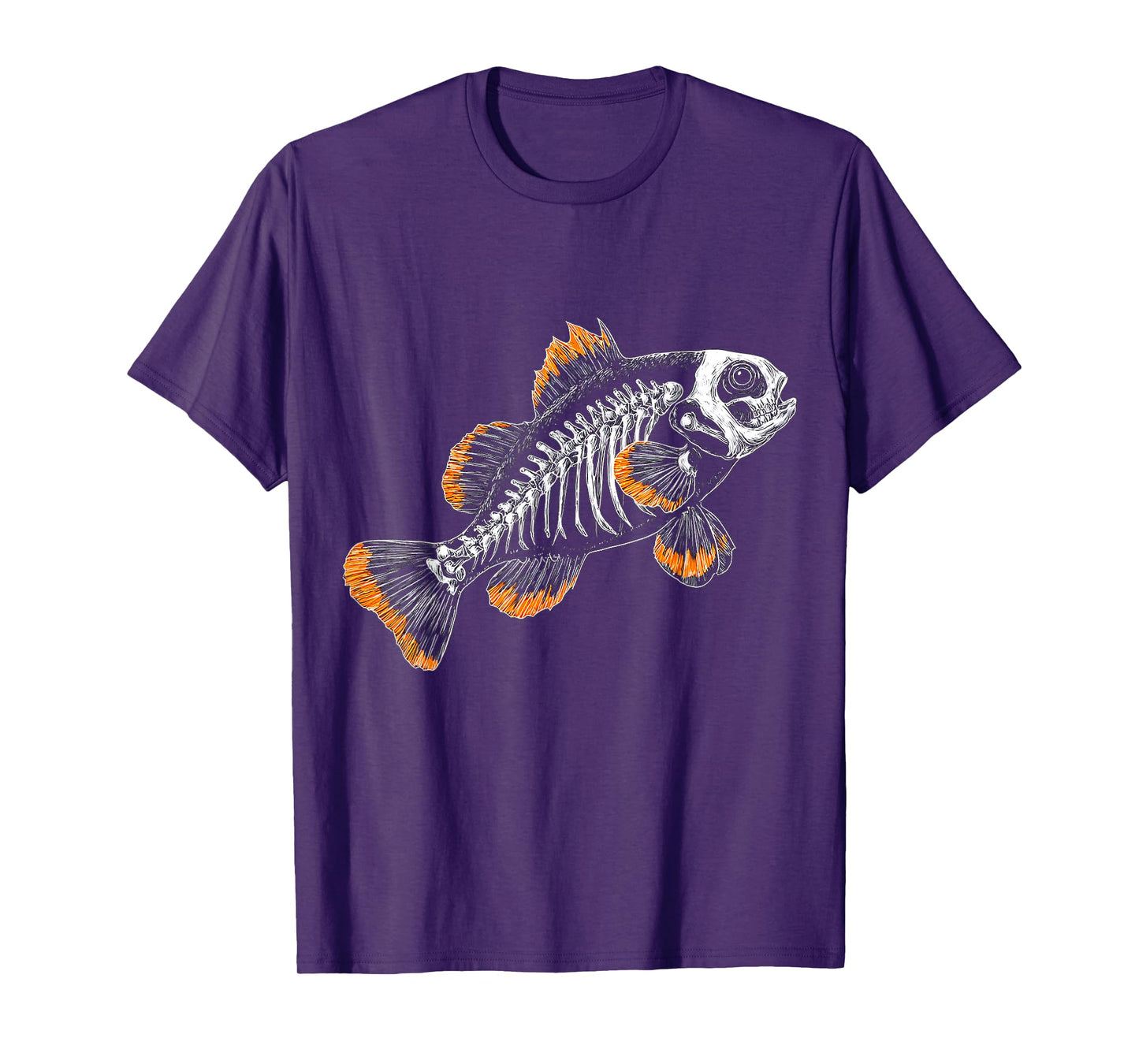Halloween Clown-Fish Skeleton Drawing Animal Halloween T-Shirt