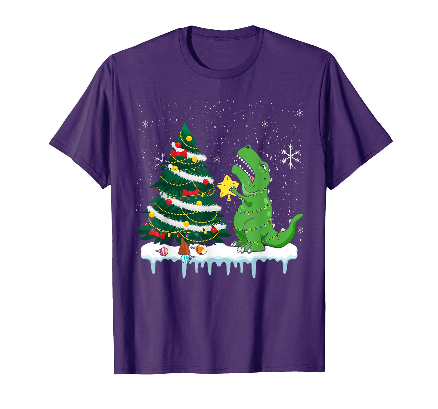 Struggle Is Real Dinosaur T Rex Christmas Tree Star Kids T-Shirt
