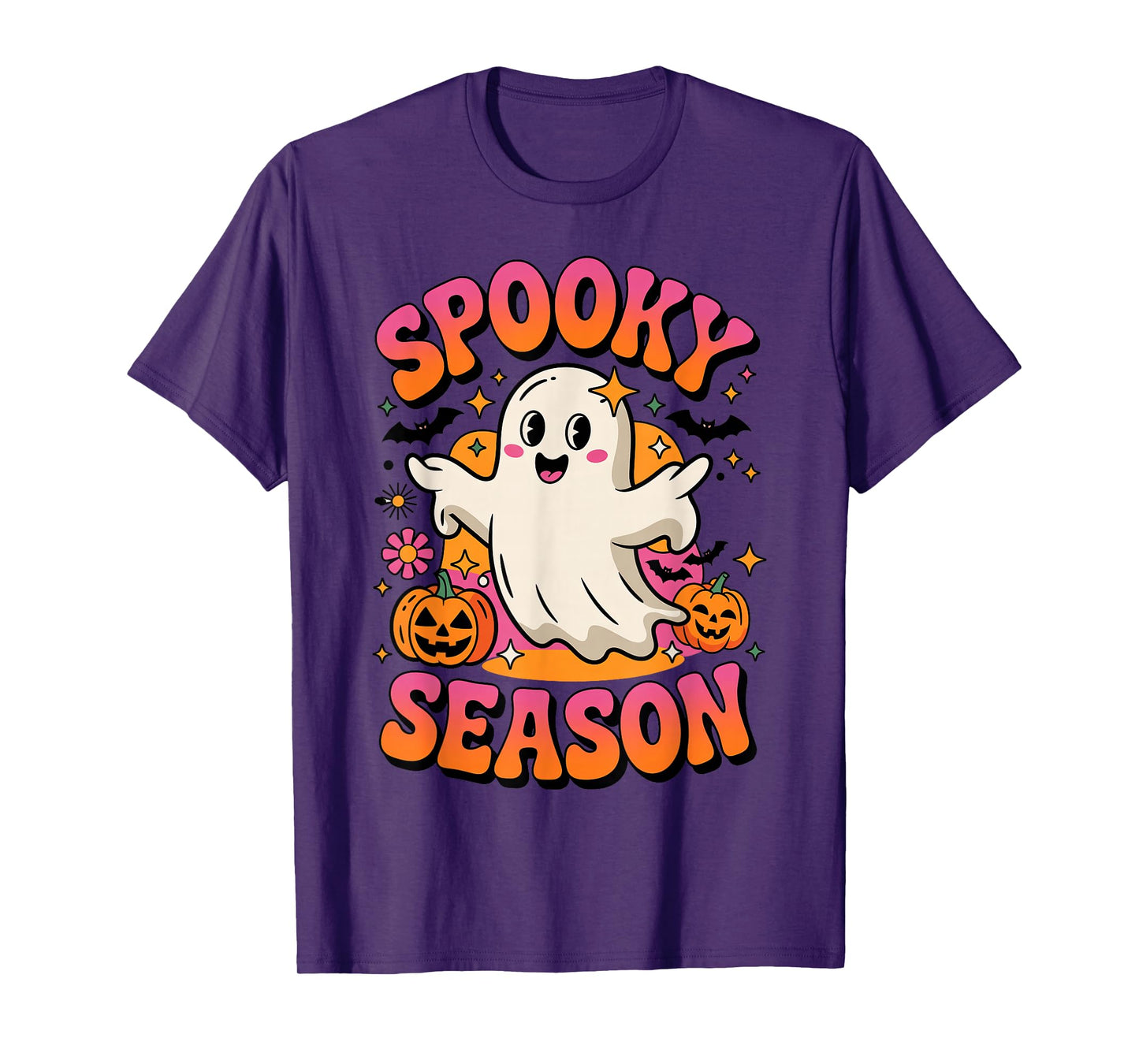 Spooky Season Retro Ghost Halloween Costume Trick or Treat T-Shirt