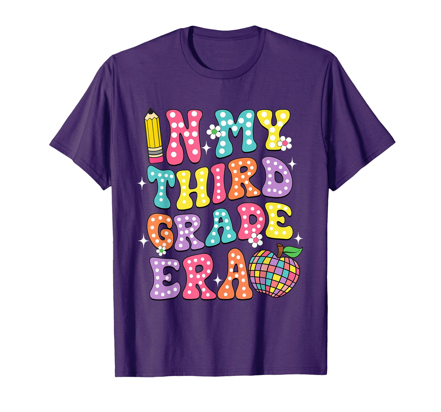 Retro Groovy In My Third Grade Era First Day Back To School T-Shirt