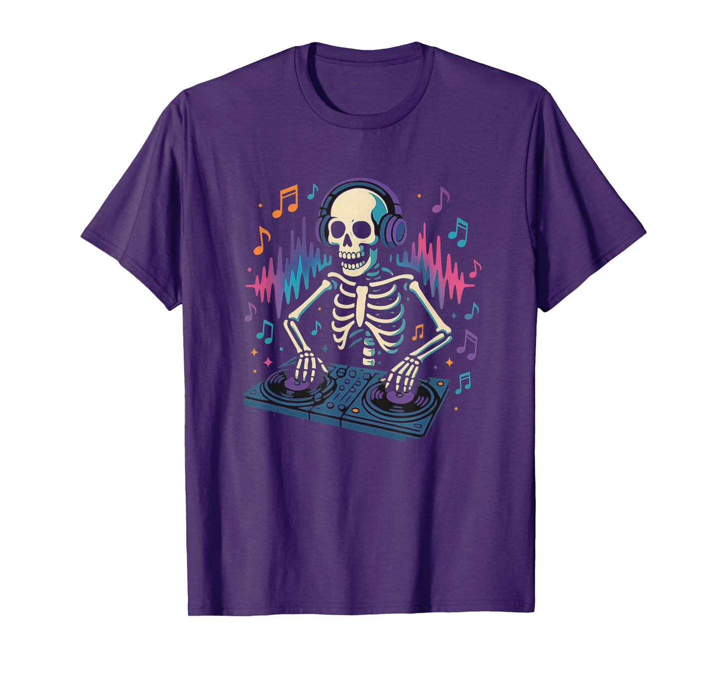 Skeleton DJ with Turntables Halloween T-Shirt