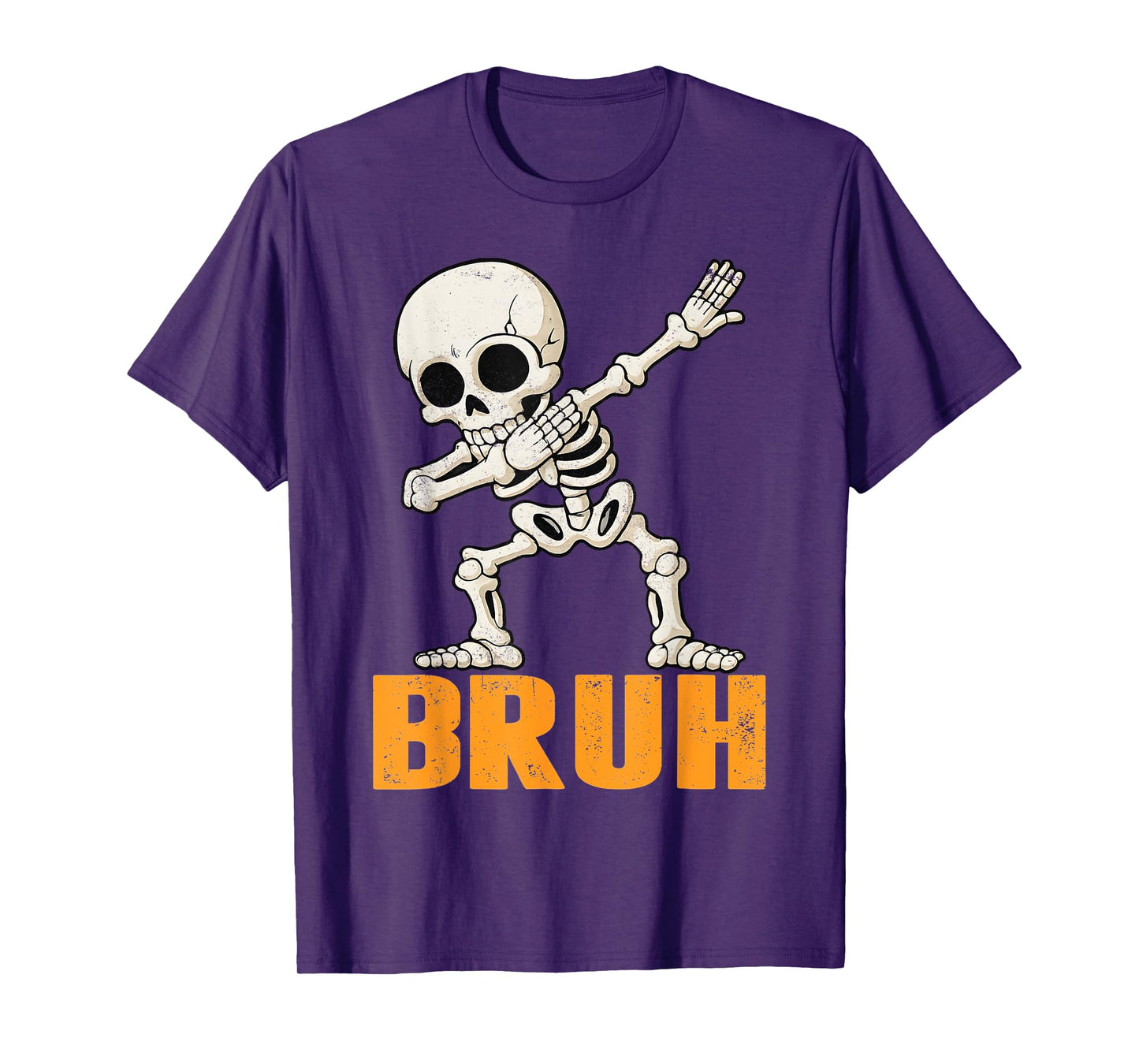 Bruh Dabbing Skeleton Funny Saying Bro Kids Boys Halloween T-Shirt