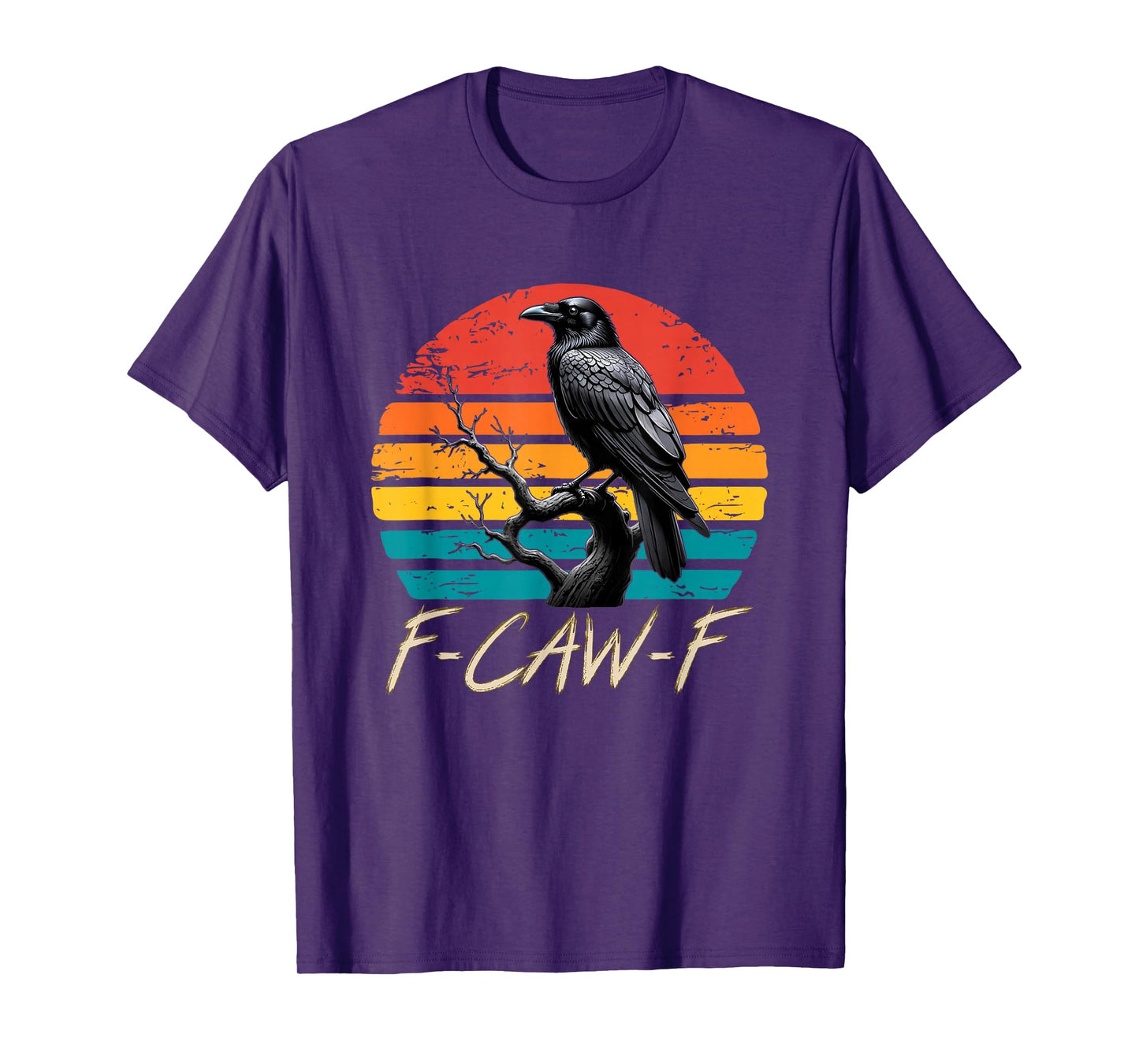 Vintage Retro Halloween F Caw F F-Caw-F Crow Graphic Men T-Shirt