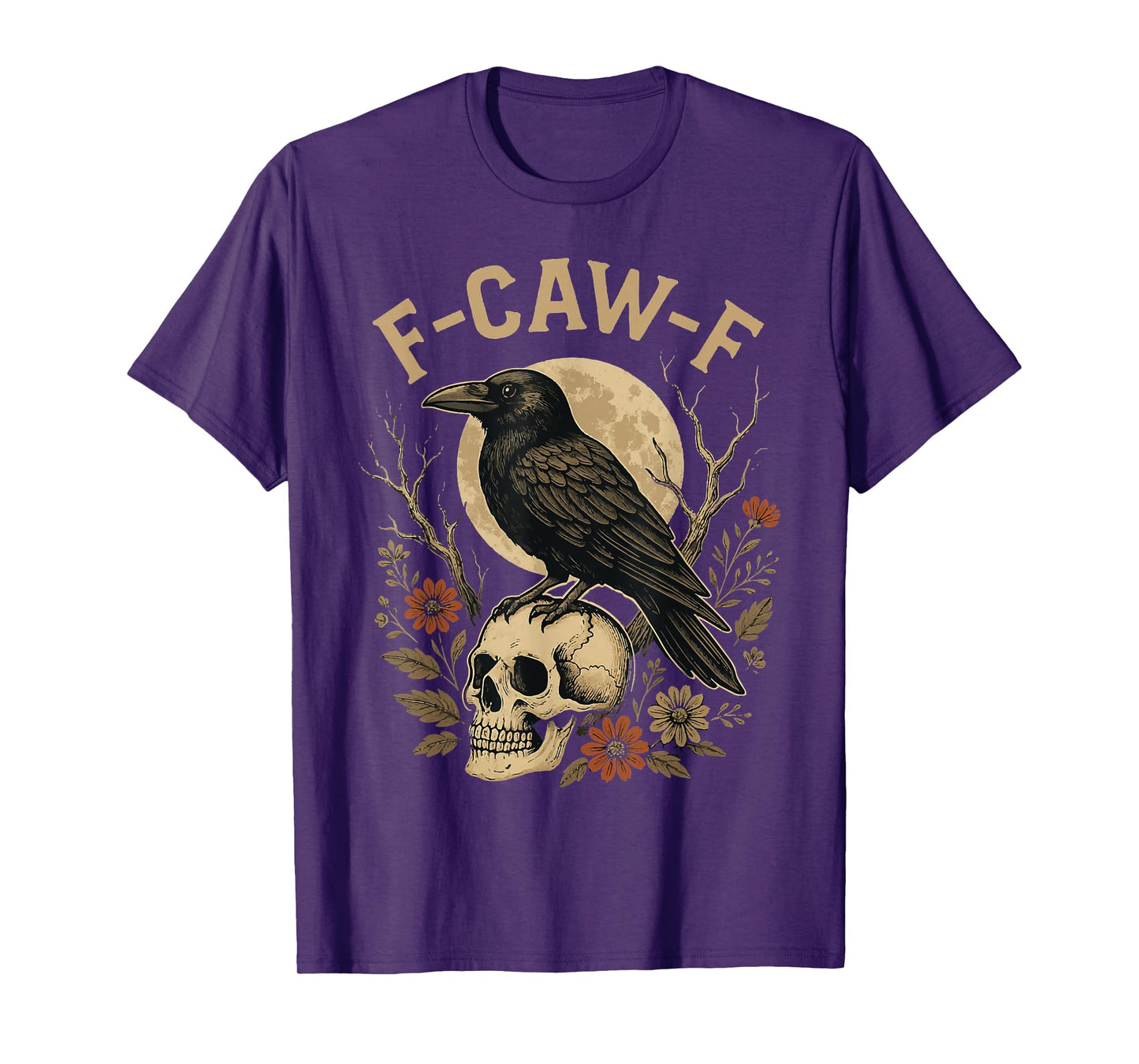 Halloween F Caw F Black Raven Bird F-Caw-F Crow T-Shirt