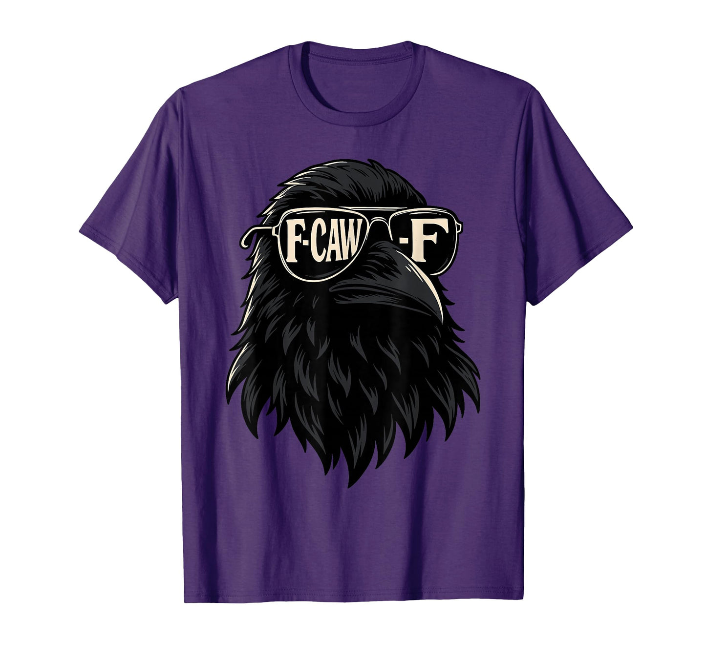 Raven Crow with Sunglasses Funny F Caw F T-Shirt