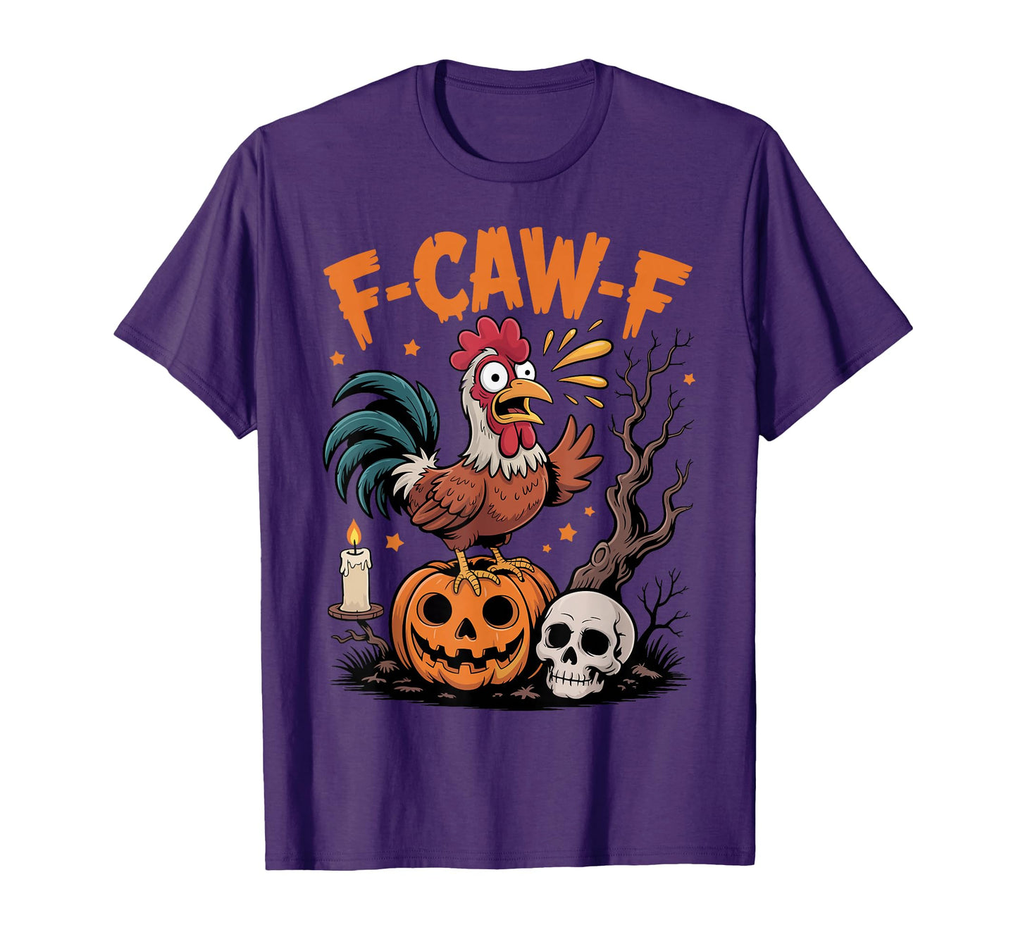 Halloween F-Caw-F Rooster Chicken Pun Meme T-Shirt