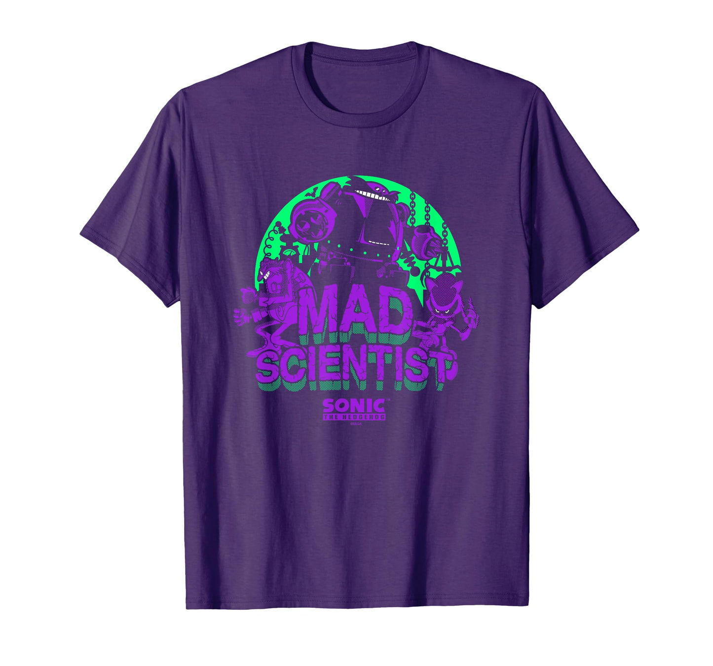 Sonic The Hedgehog Halloween Mad Scientist Eggman Retro Neon T-Shirt