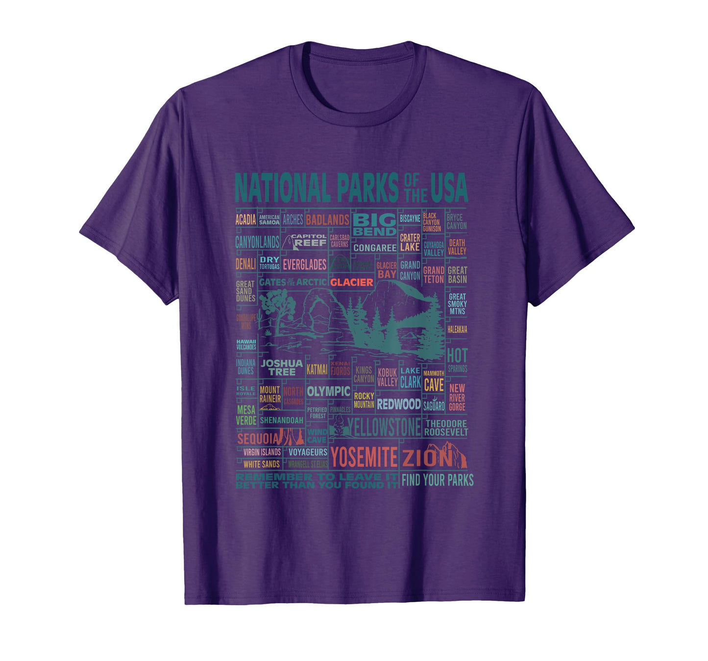 National Park Name Adventure Awaits Camping Hiking Camper T-Shirt