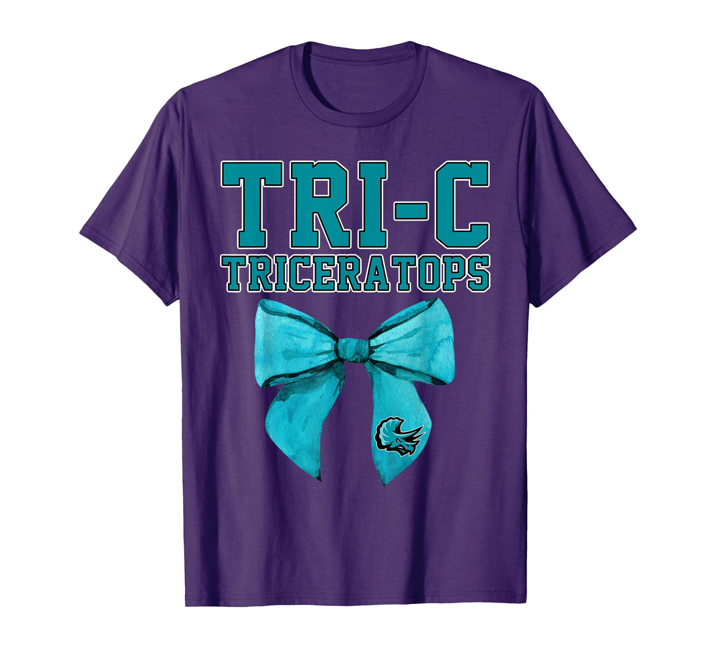 Tri-C TriceratopsCuyahoga Community College Bow Vintage T-Shirt