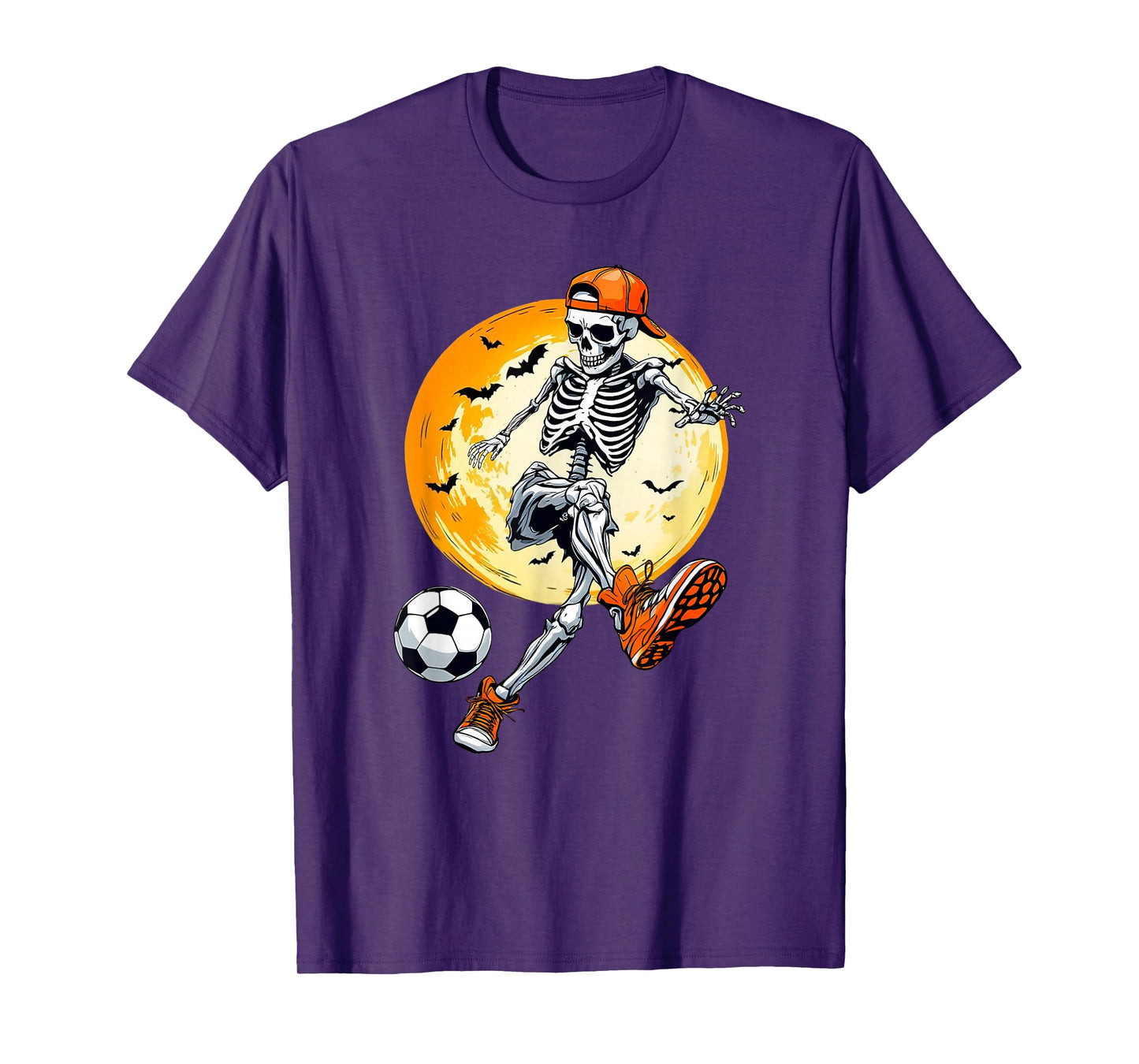 Funny Spooky Skeleton Soccer Tee | Boys & Kids Halloween T-Shirt