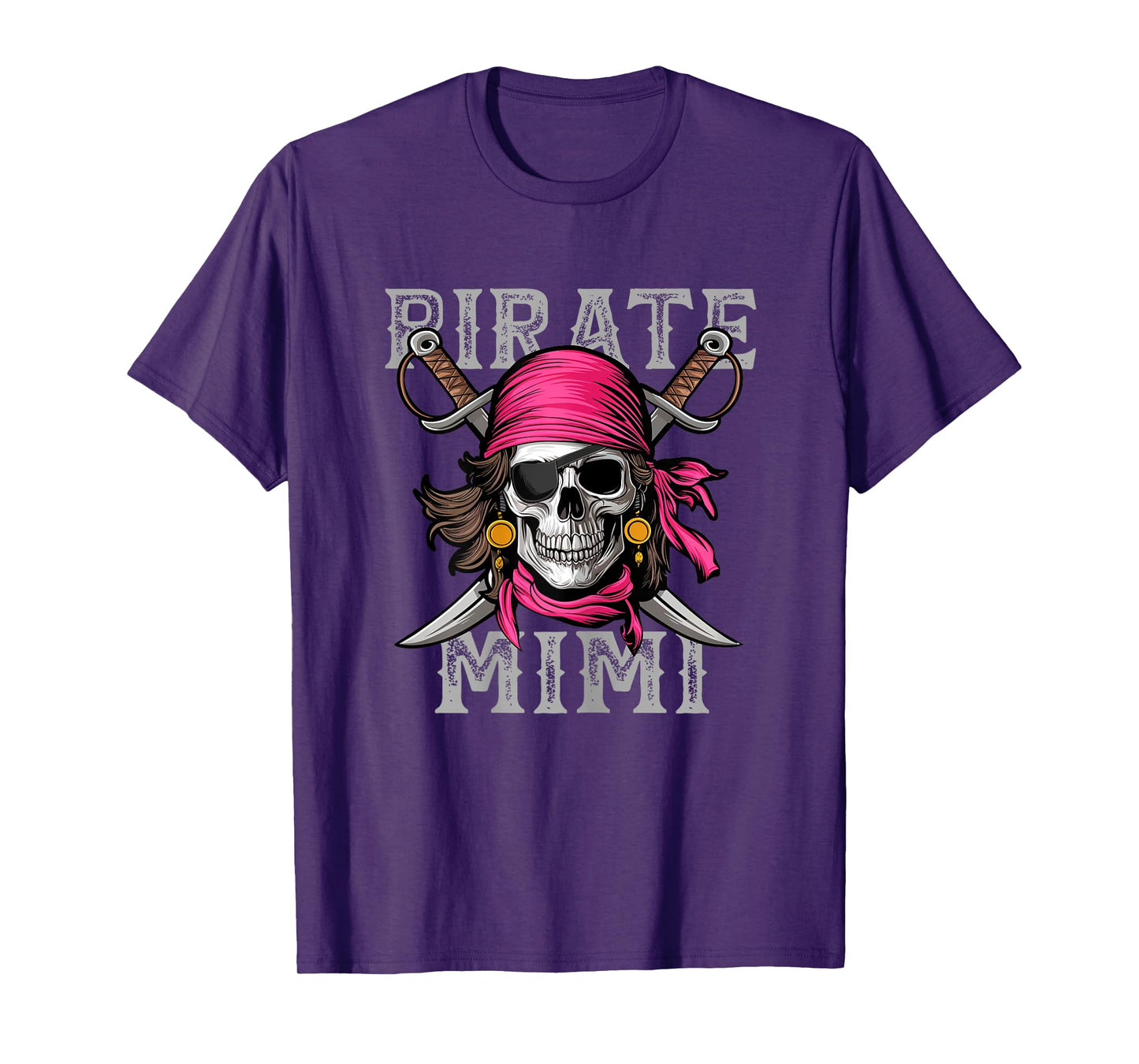 Funny Pirate Mimi Skull Halloween Costumes Family Matching T-Shirt