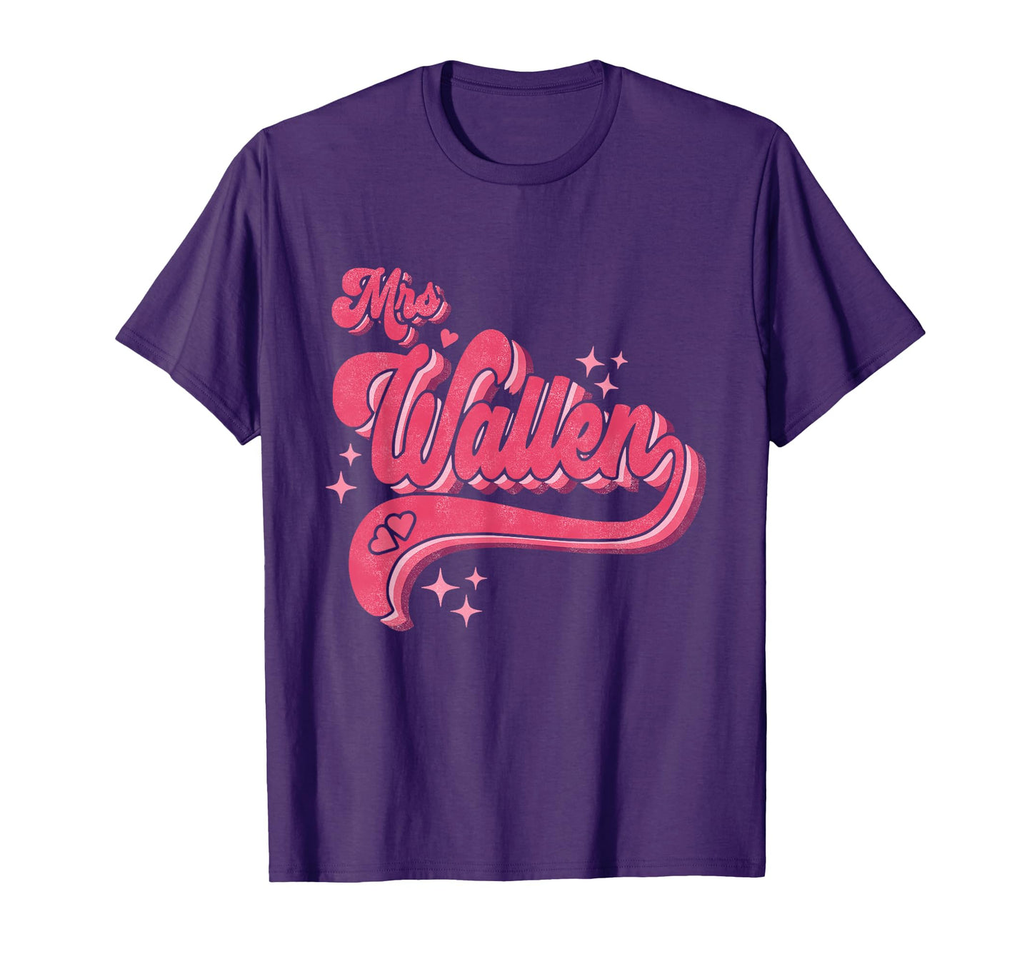 Cute Retro Pink Vintage Funny Name Future Mrs Wallen T-Shirt