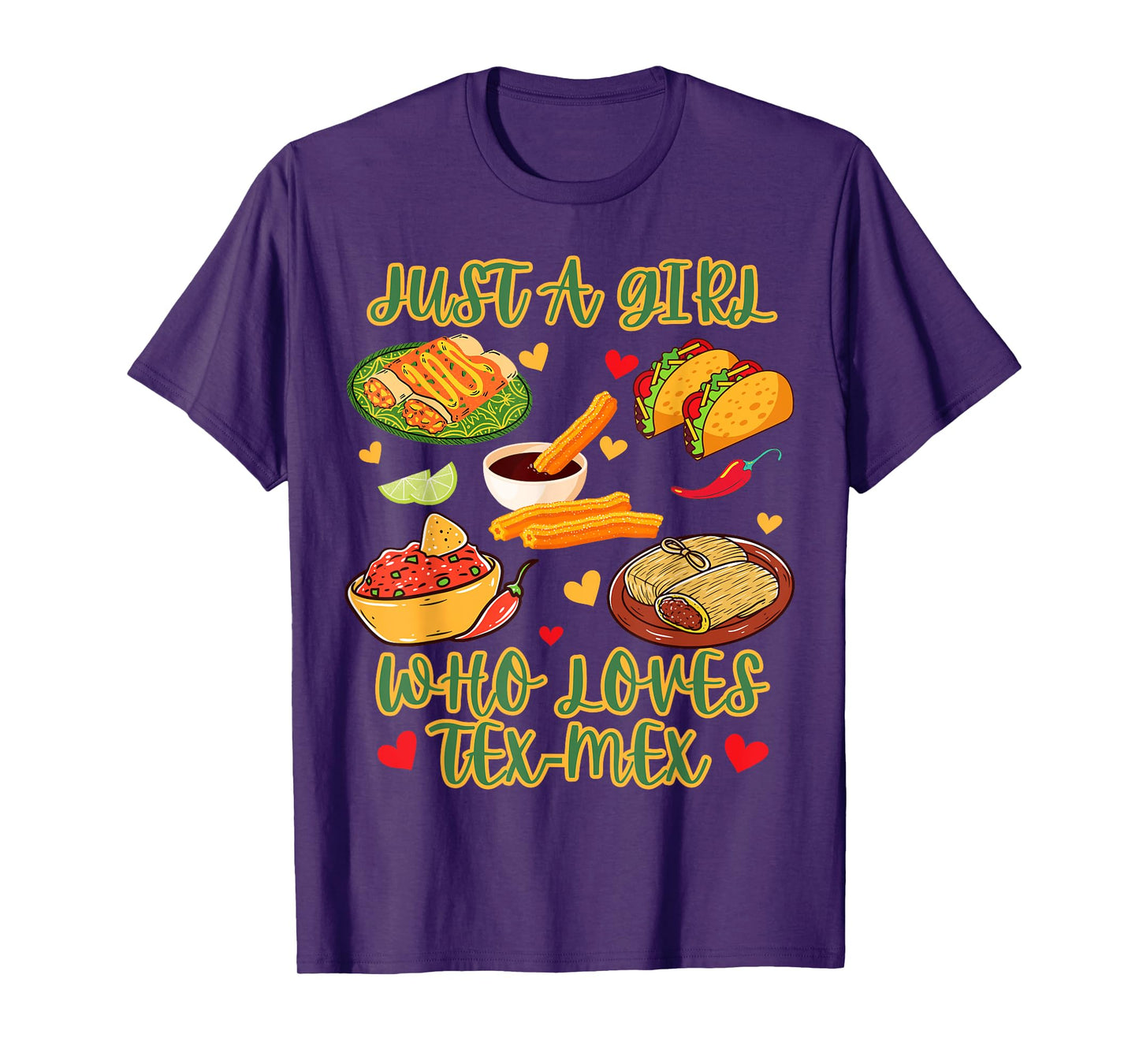 Just A Girl Who Loves Tex-Mex Womens Funny Mexican Humor T-Shirt