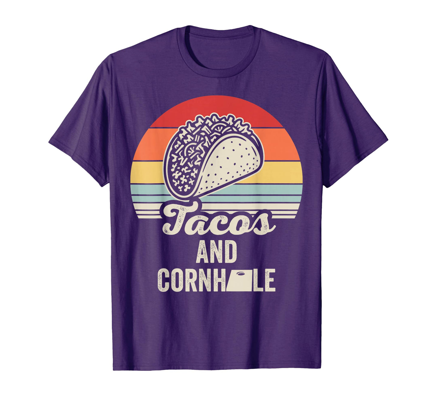 Tacos and Cornhole Retro Style Fun T-Shirt
