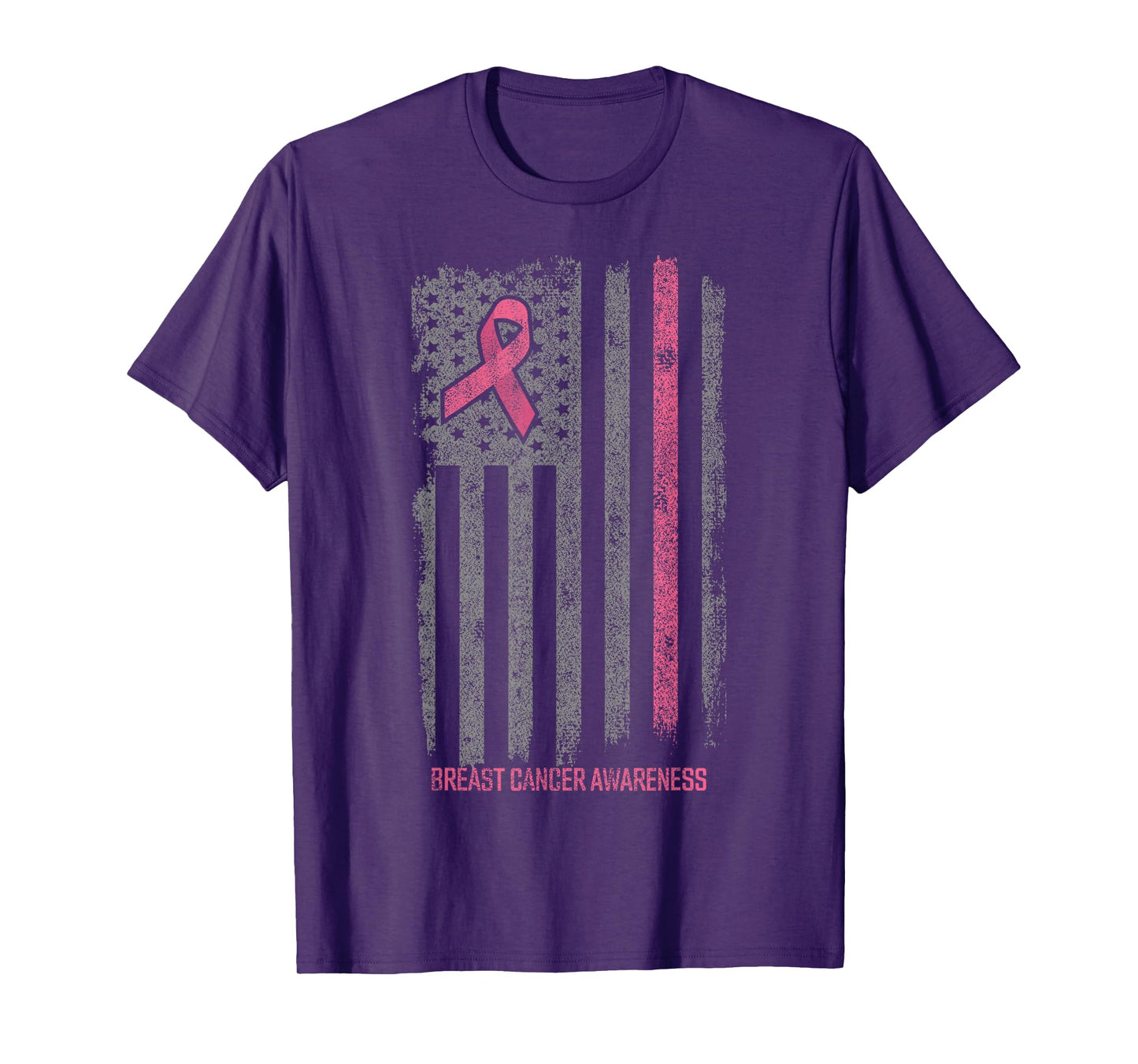 Breast Cancer Shirts American Flag Breast Cancer Awareness T-Shirt