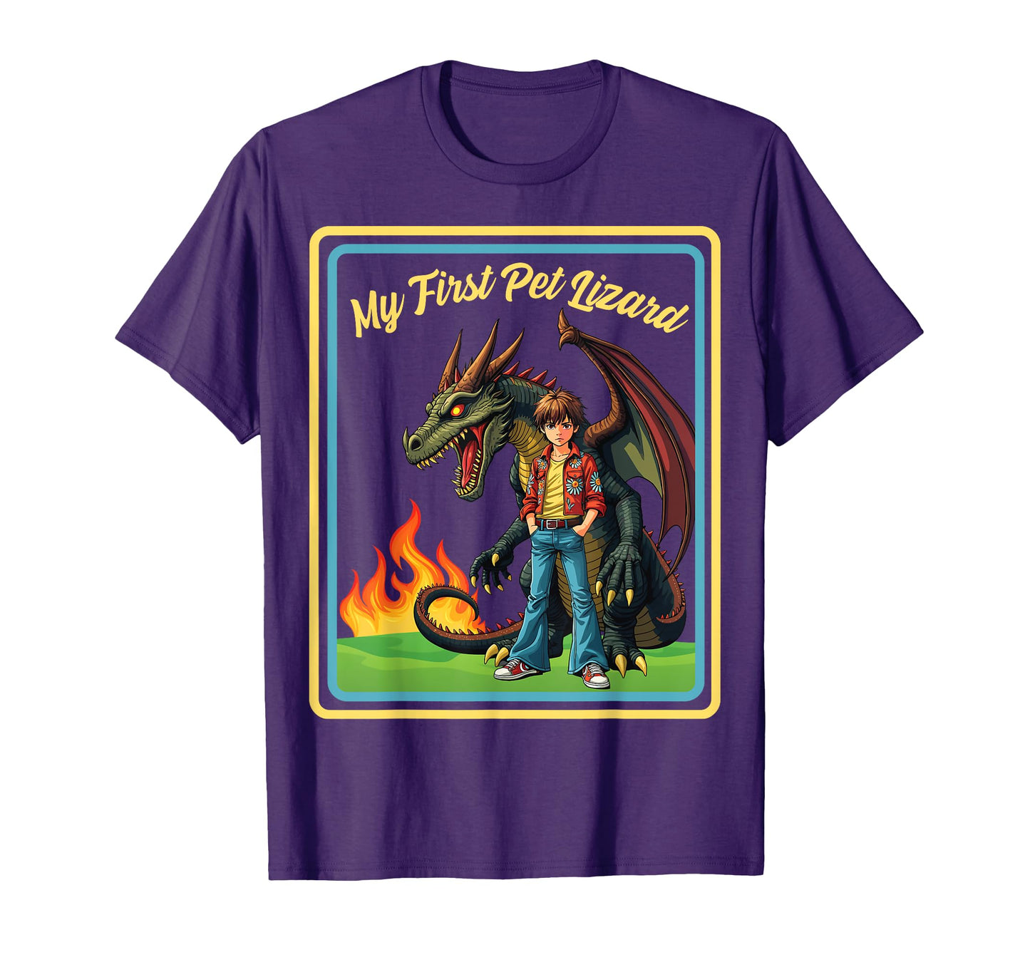 Vintage Child Game Horror, Funny Dragon, My First Pet Lizard T-Shirt