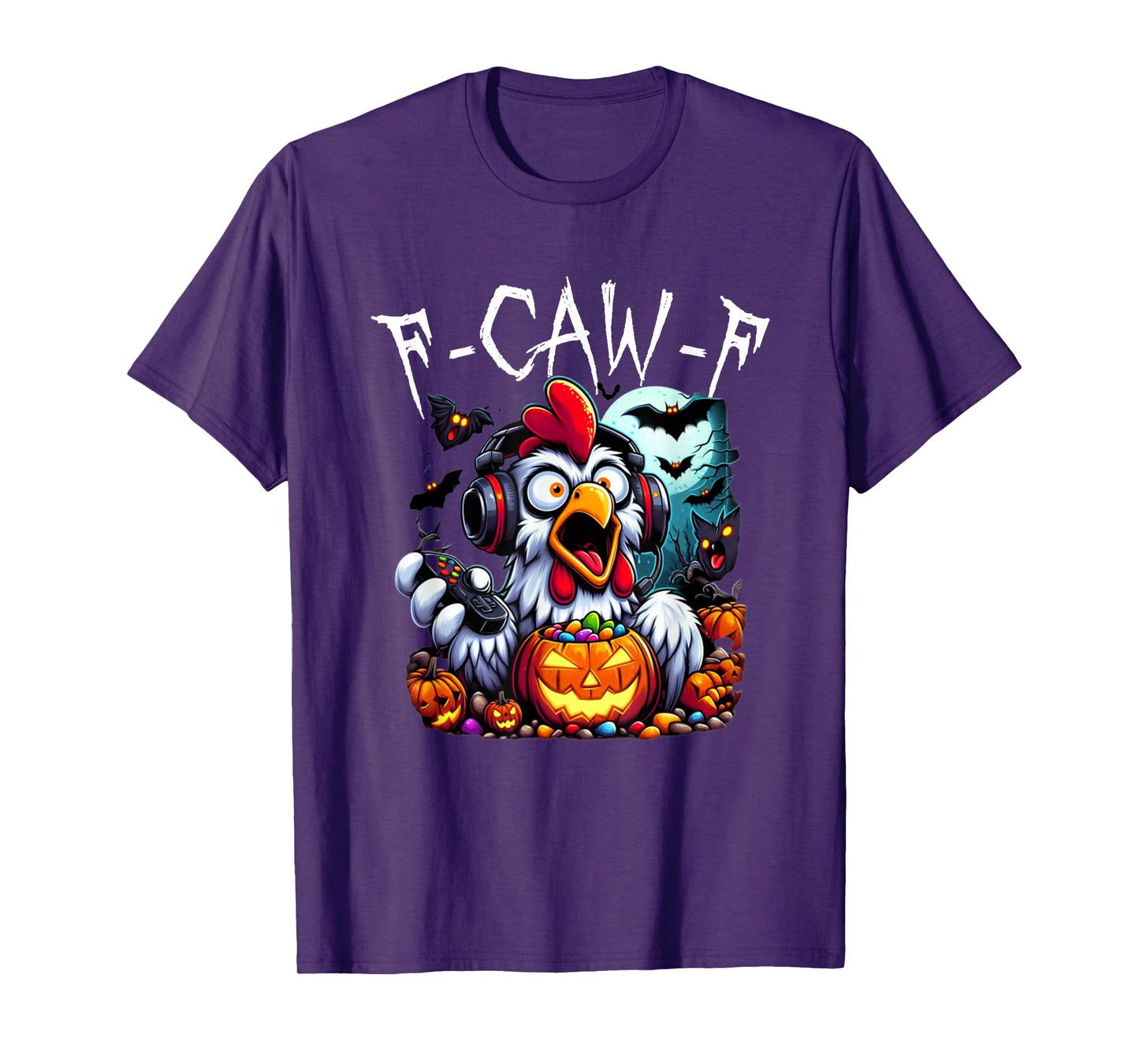 F-CAW-F Funny Chicken Scream Halloween Ghost T-Shirt