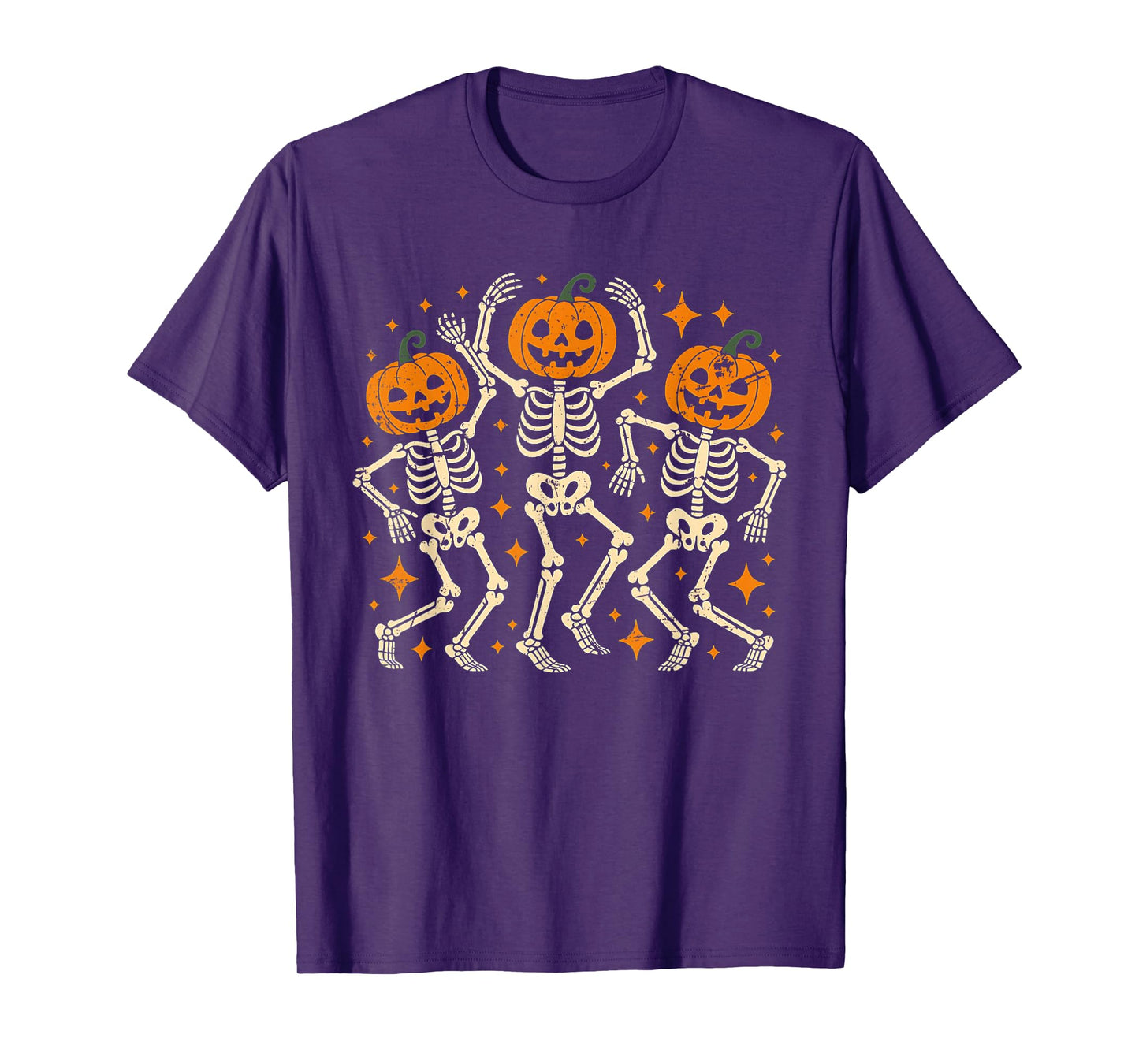 Spooky Dancing Skeletons Pumpkin Head Halloween Party T-Shirt