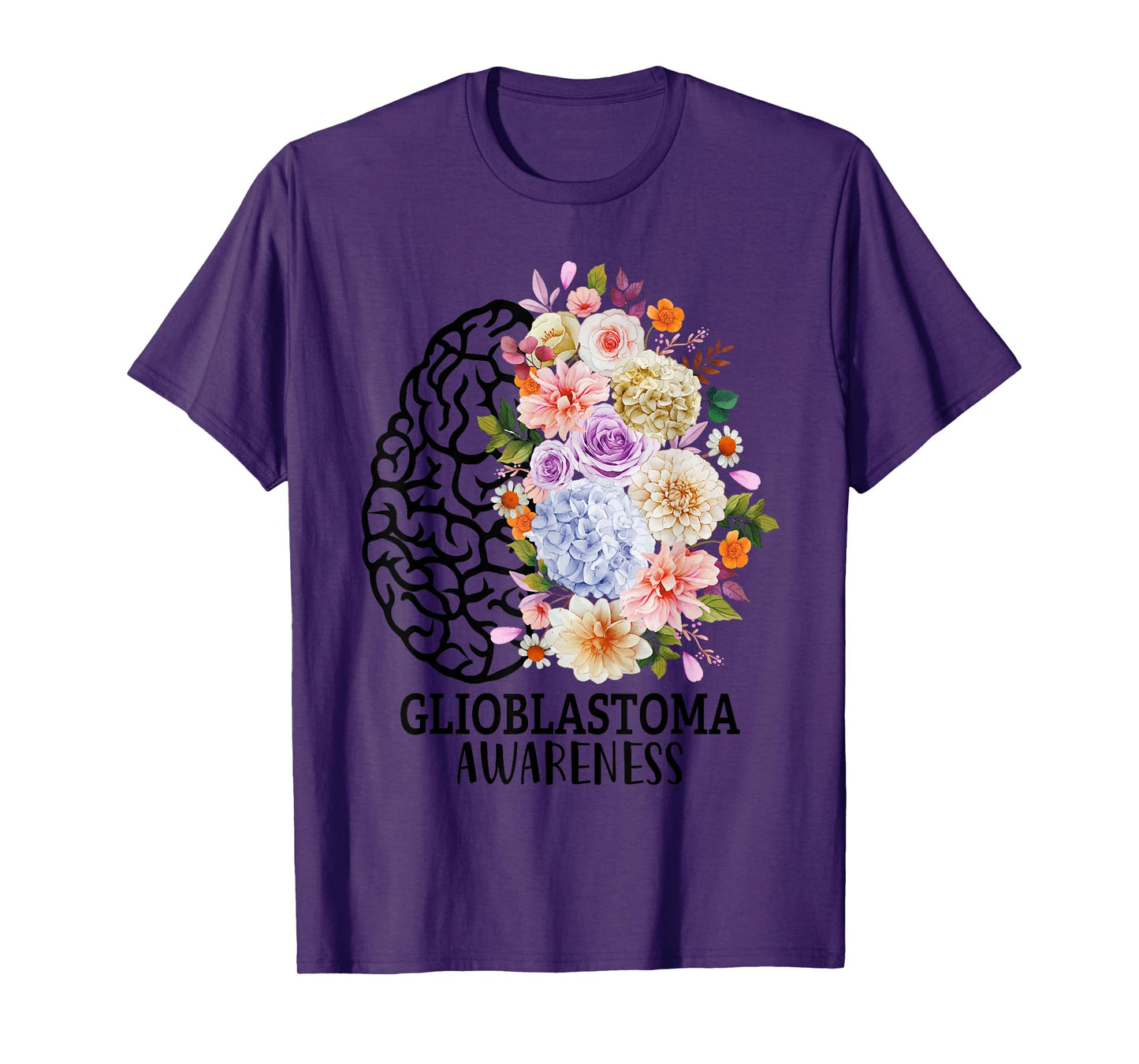 Floral Glioblastoma Awareness Month Brain Cancer Go Gray T-Shirt