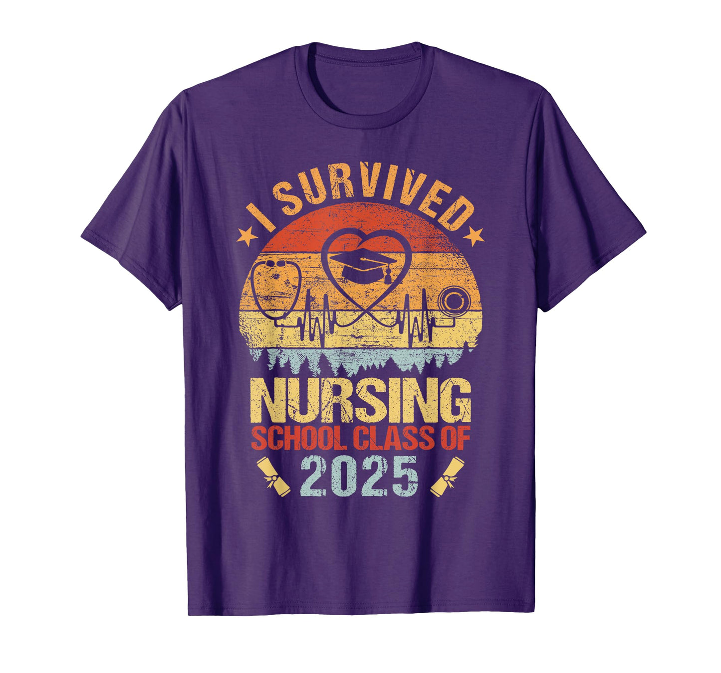 I Survived Nursing School Class of 2025 Nurses Graduation T-Shirt