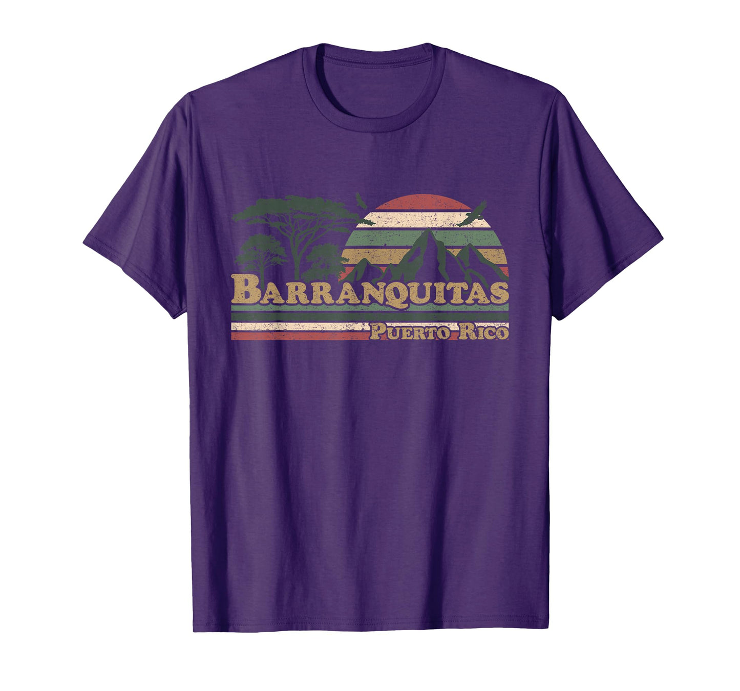 Barranquitas Puerto Rico Mountains Retro Sunset Puerto Rican T-Shirt