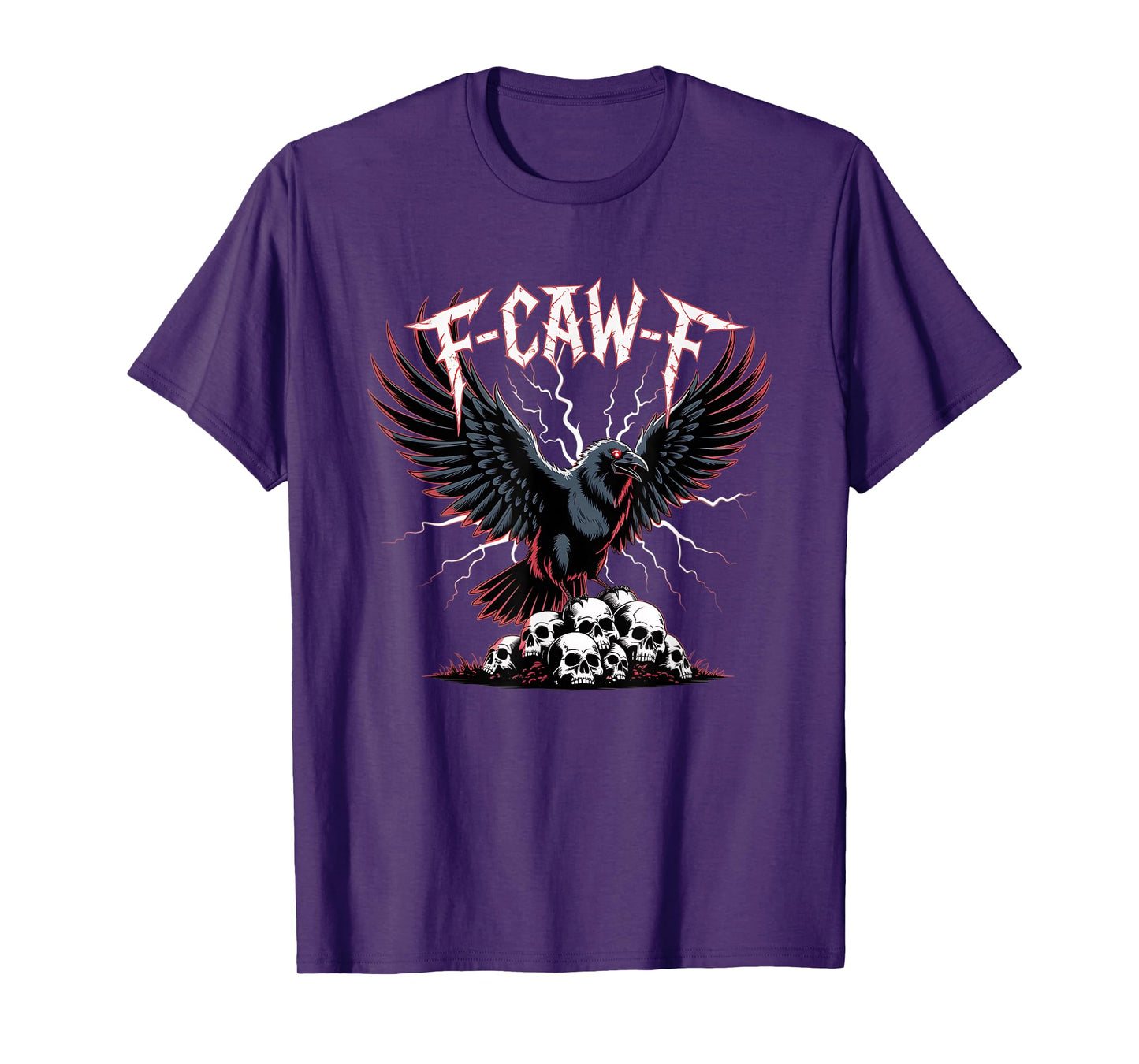 F-CAW-F Black Crow Skull Funny Gothic Metal Bird Sarcasm T-Shirt