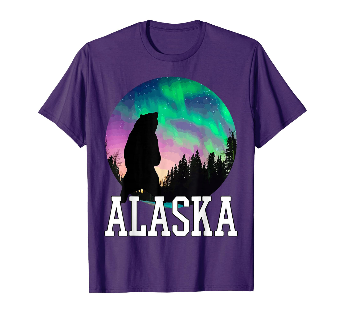 Alaska Nothern Lights Holiday View T-Shirt