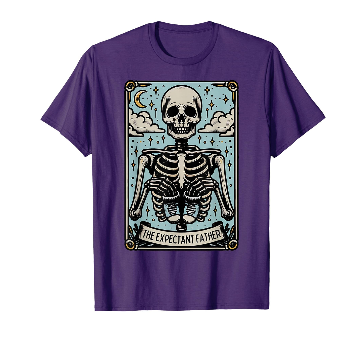 Skeleton Expectant Father Tarot Card Pregnancy Announcement T-Shirt
