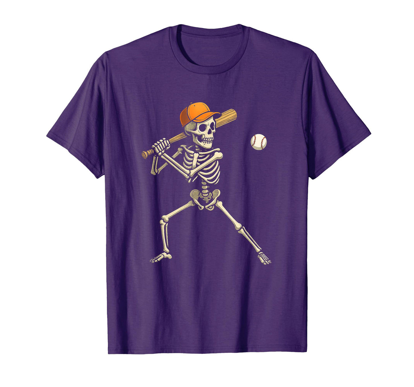 Funny Skeleton Baseball Halloween Costume Men Boys Kids T-Shirt