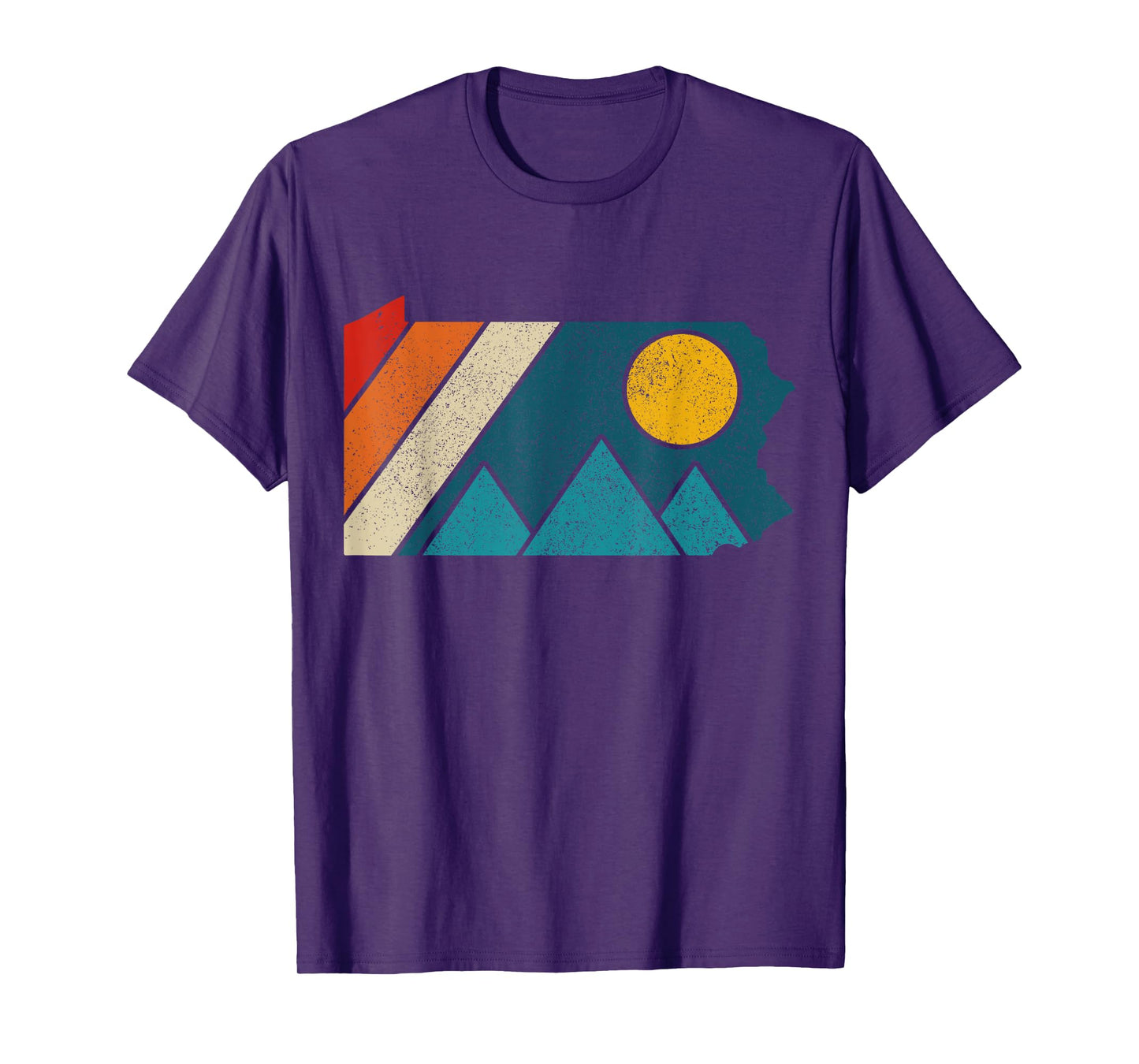 Pennsylvania Vintage State Map Mountains Hiking Pride Gift T-Shirt