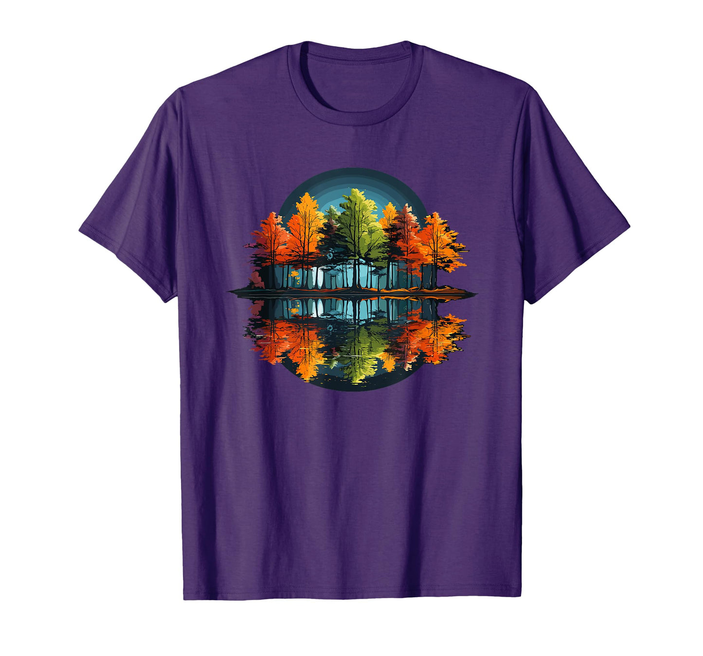 Nature Reflection Forest Trees Outdoor Wildlife T-Shirt