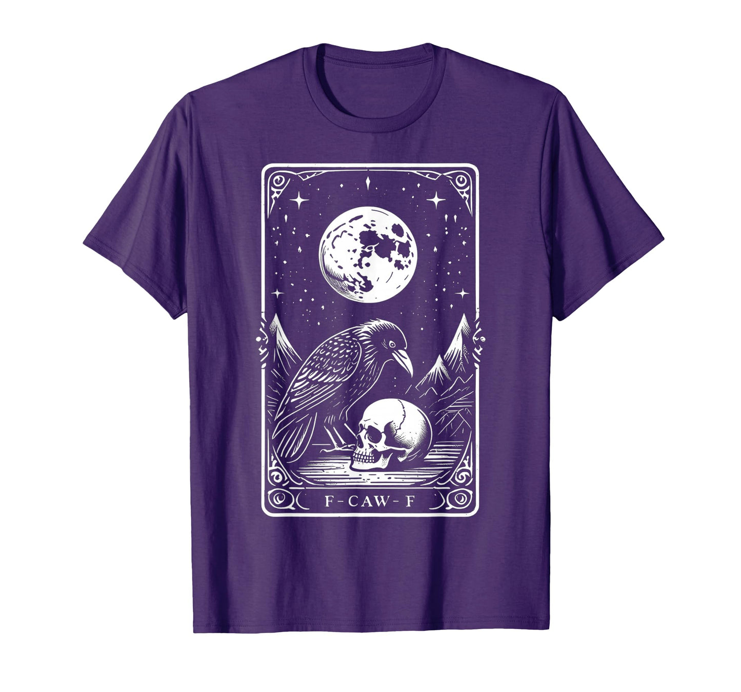 F-Caw-F Funny Black Crow Bird Moon Gothic Adult Humor T-Shirt