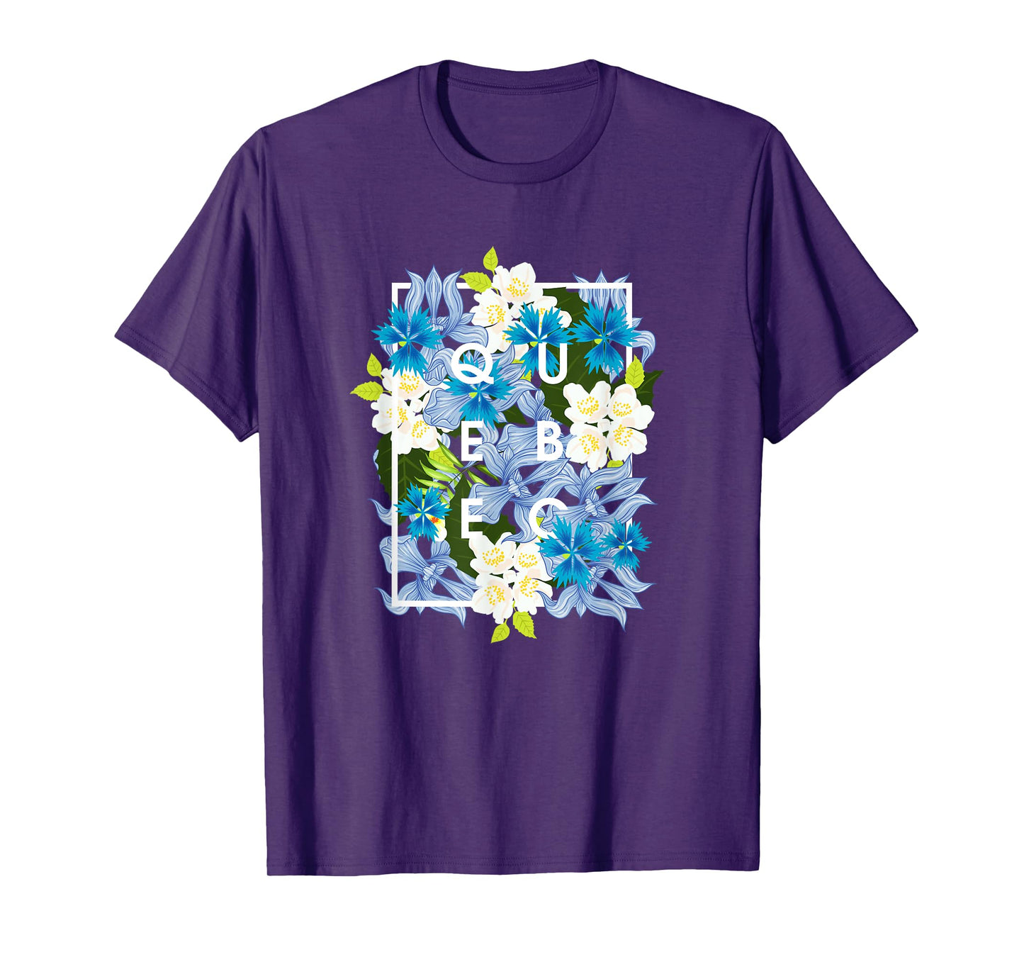 Flowers of Quebec Word Art - Quebecois Pride T-Shirt