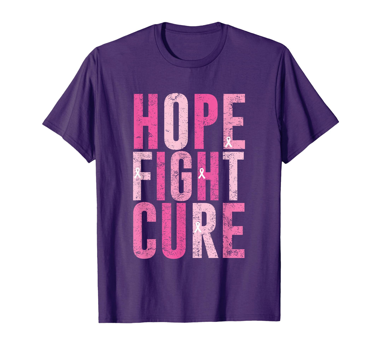 Hope Fight Cure Breast Cancer Awareness Design T-Shirt
