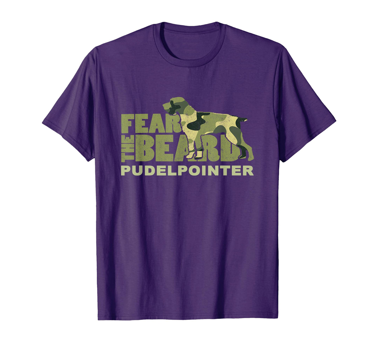 Fear the Beard - Camo Pudelpointer Hunting Dog T-Shirt