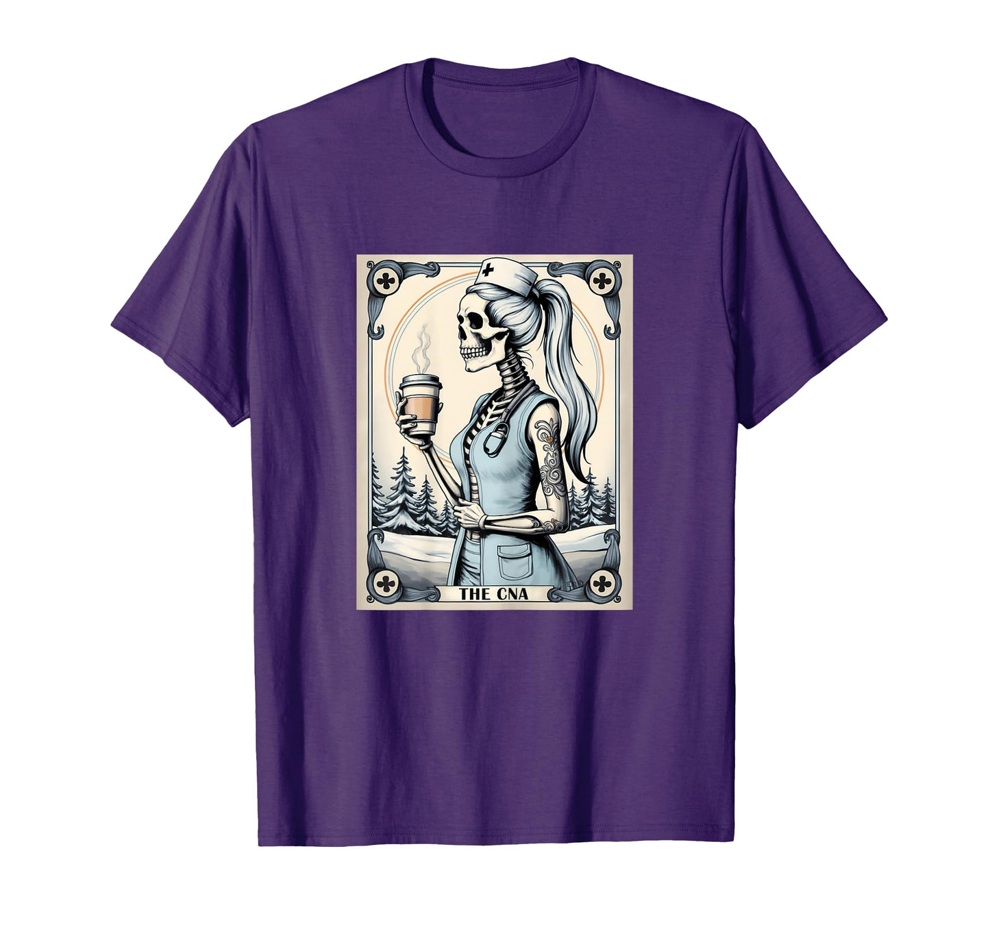 Certified Nurse Assistant Tarot Card Skeleton CNA Halloween T-Shirt