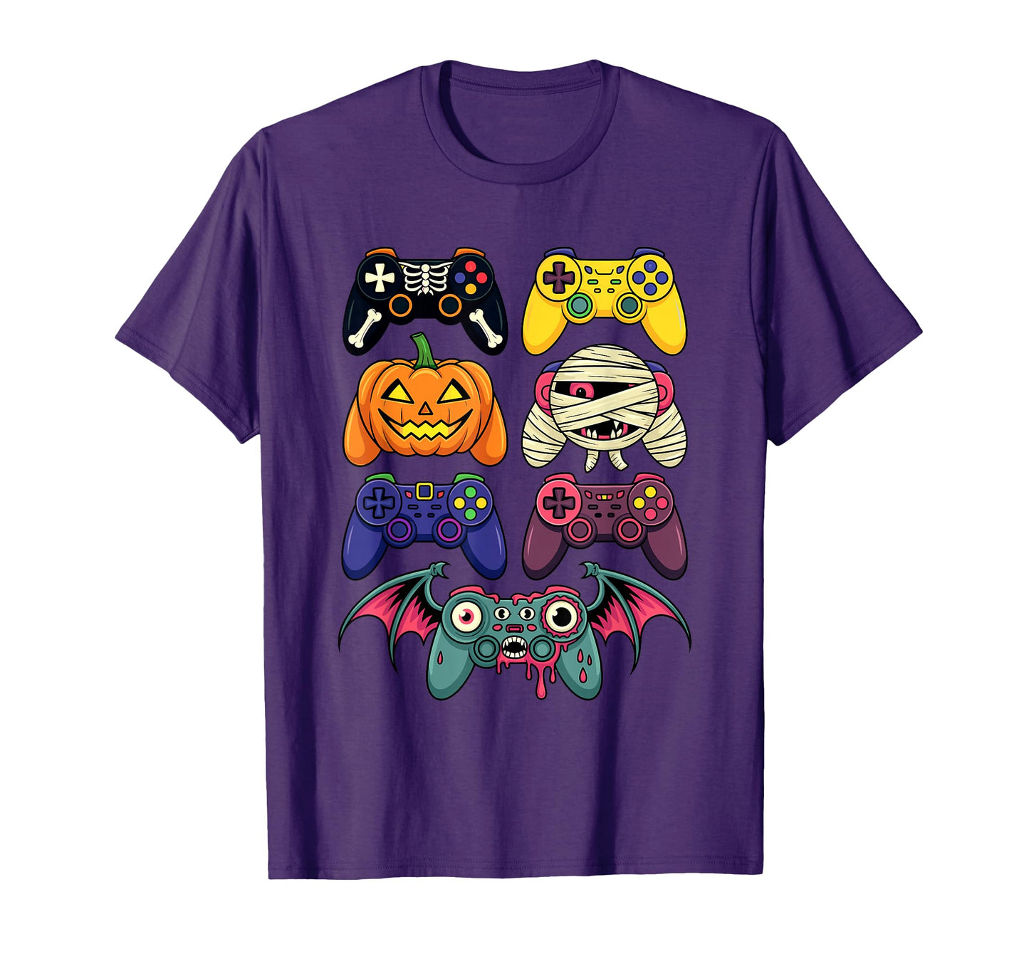 Halloween Gaming Controller Skeleton Pumpkin Mummy Zombie T-Shirt