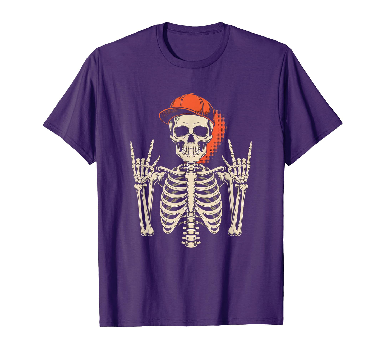 Skeleton Rock Hand Spooky Halloween Artwork T-Shirt