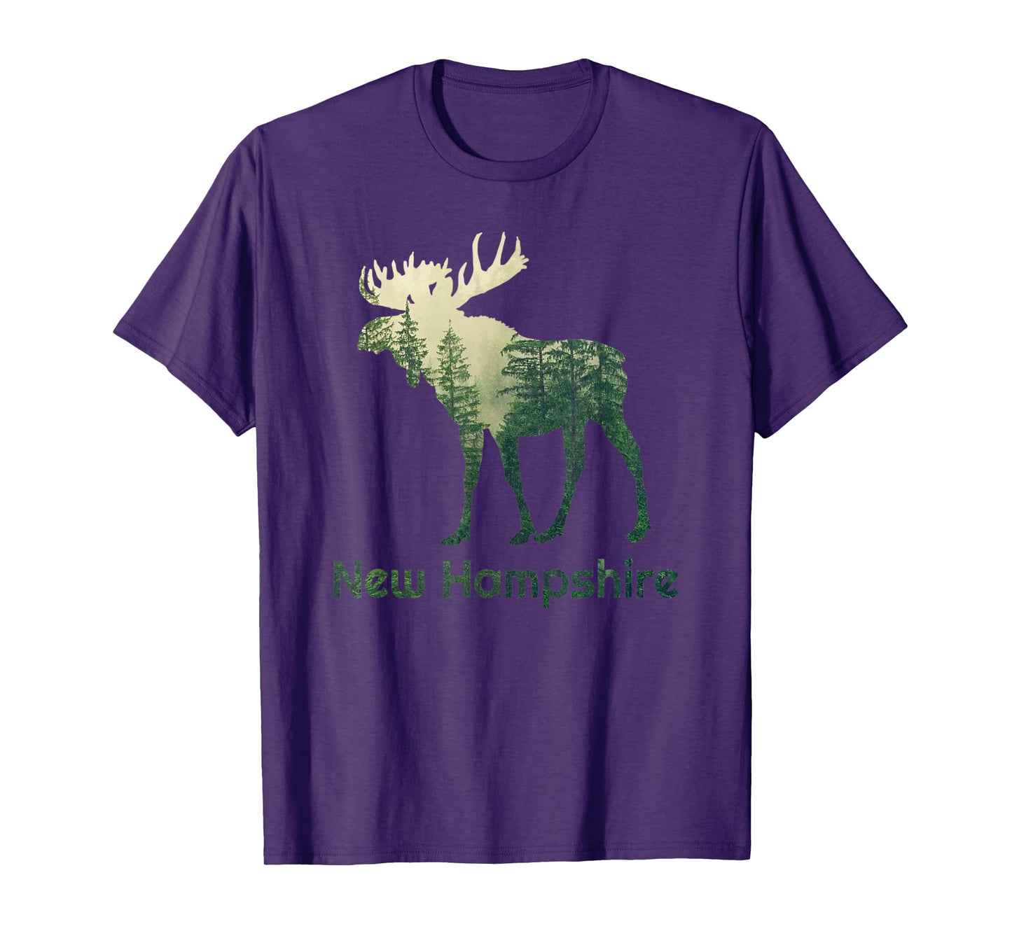 State Of New Hampshire Moose Forest Tree Hunter Wildlife T-Shirt