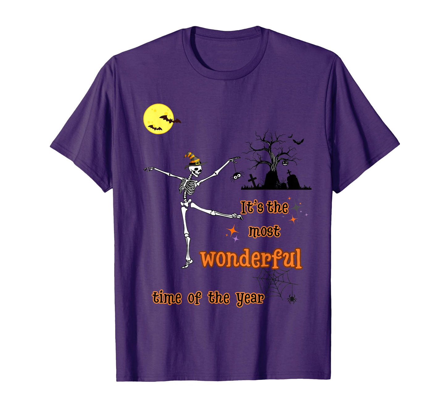 Most Wonderful Time Fall Spooky Halloween Skeleton Grave T-Shirt