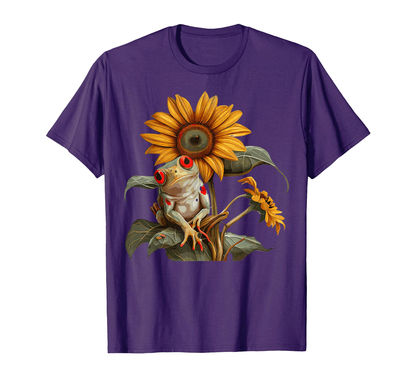 Cute Sunflower Red Eyed Tree Frog Lover Amphibian T-Shirt