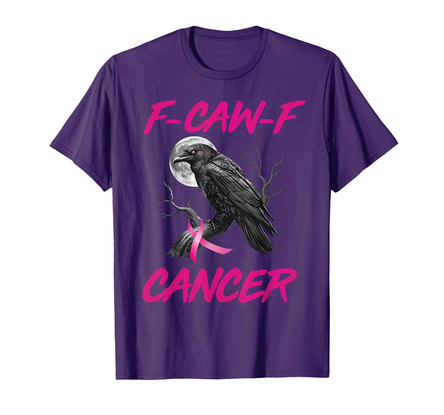 F-Caw-F Raven Pink Ribbon Breast Cancer Awareness Month T-Shirt