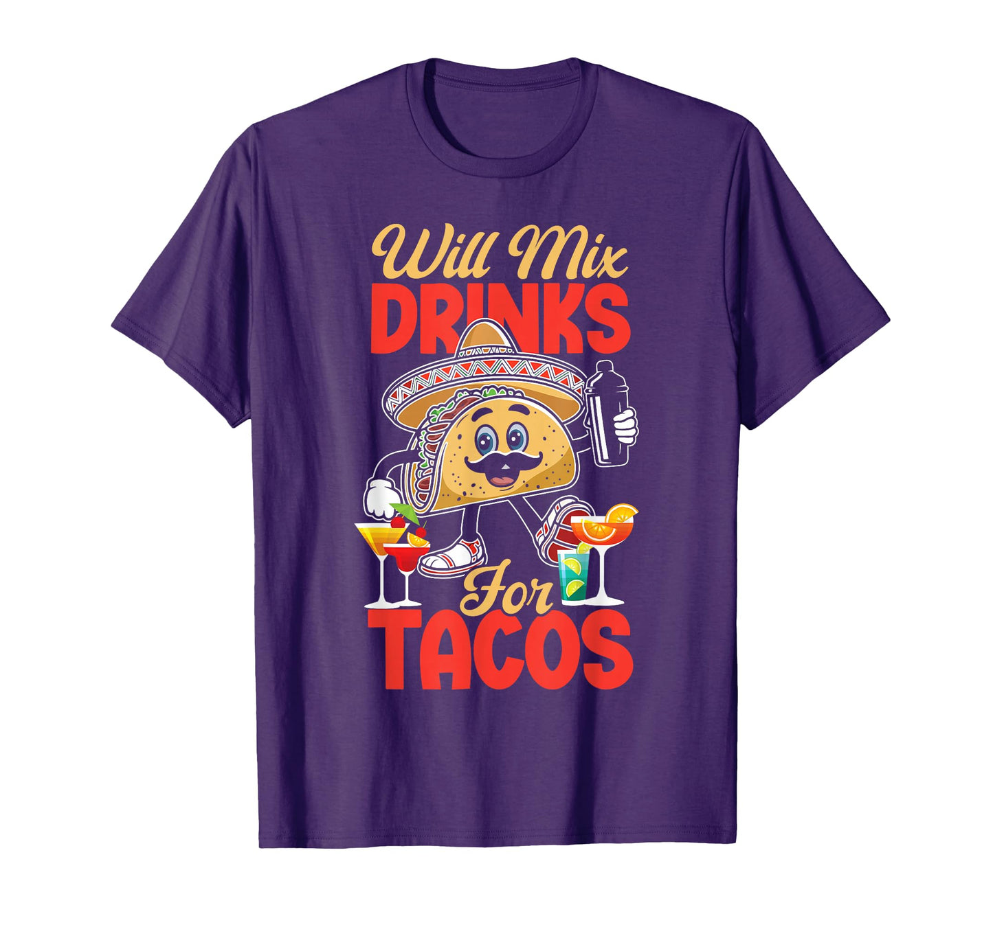 Bartender Mixologist Taco Will Mix Drinks for Tacos T-Shirt