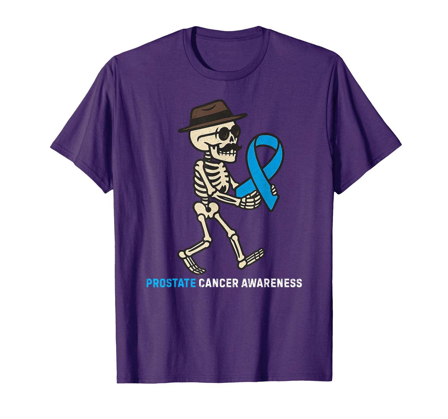 Skeleton Halloween Vintage Prostate Cancer Awareness T-Shirt