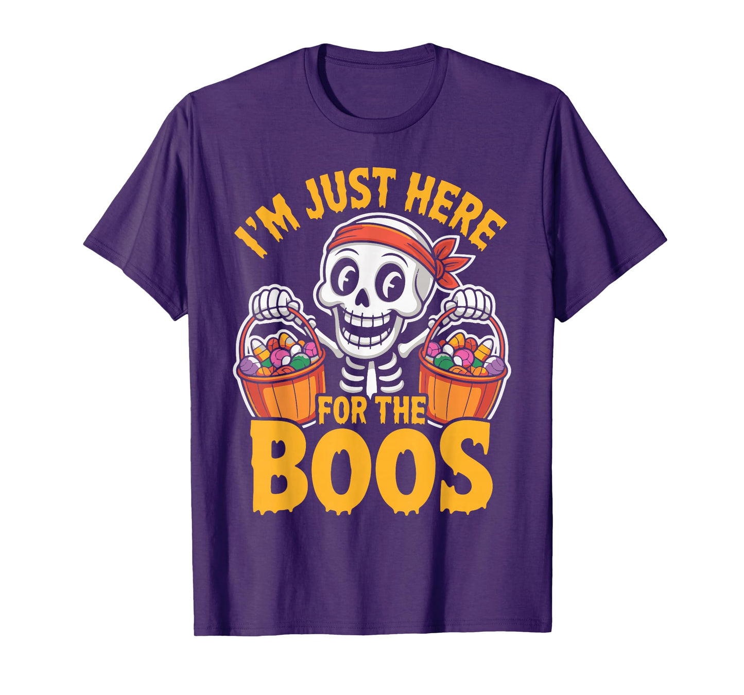 I’m Just Here for The Boos Spooky Halloween Skeleton Women T-Shirt