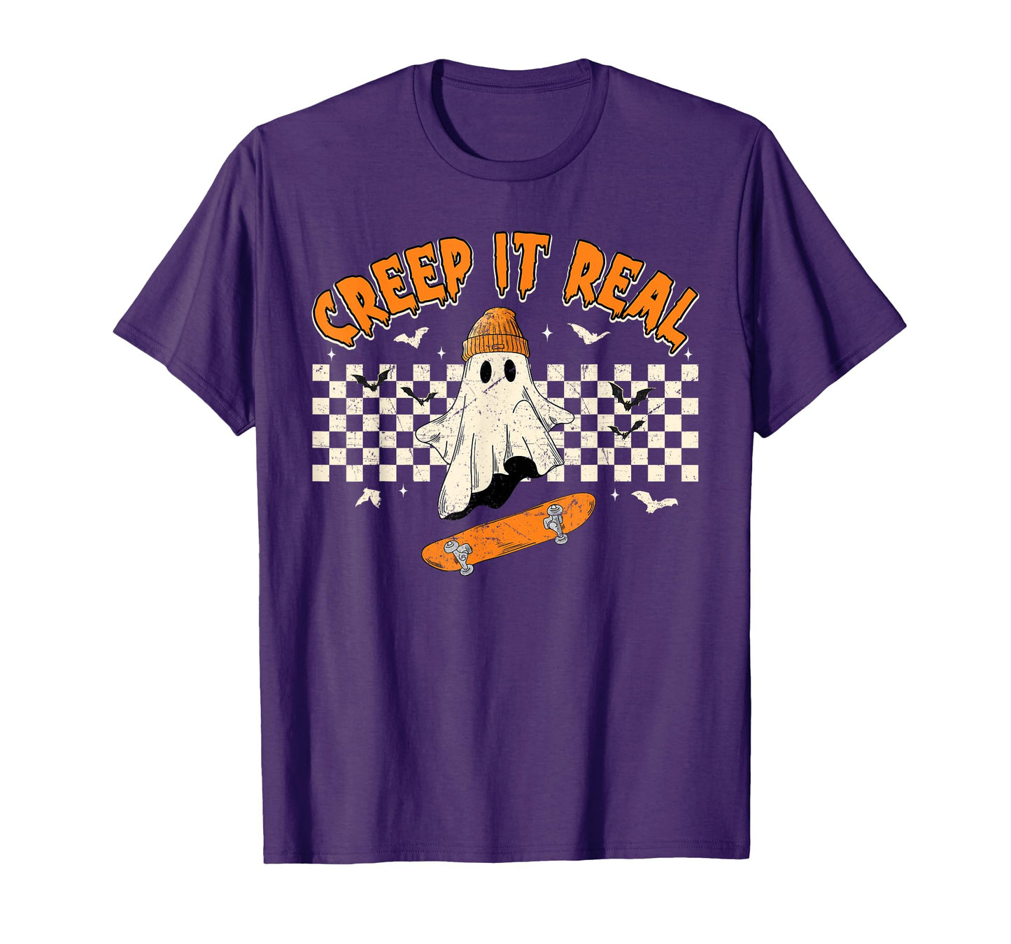 Vintage Retro Halloween Creep It Real Ghost Boy Fall Season T-Shirt