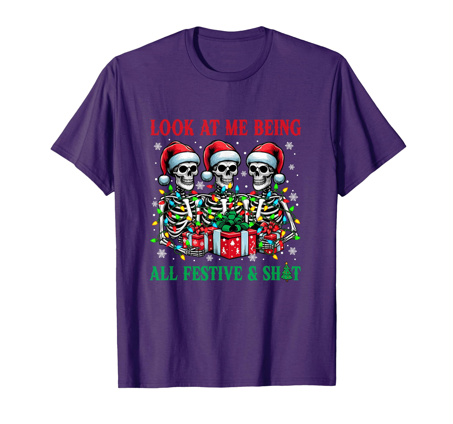 Being All Festive Xmas Joke Bad Felling Santa Skeletons T-Shirt